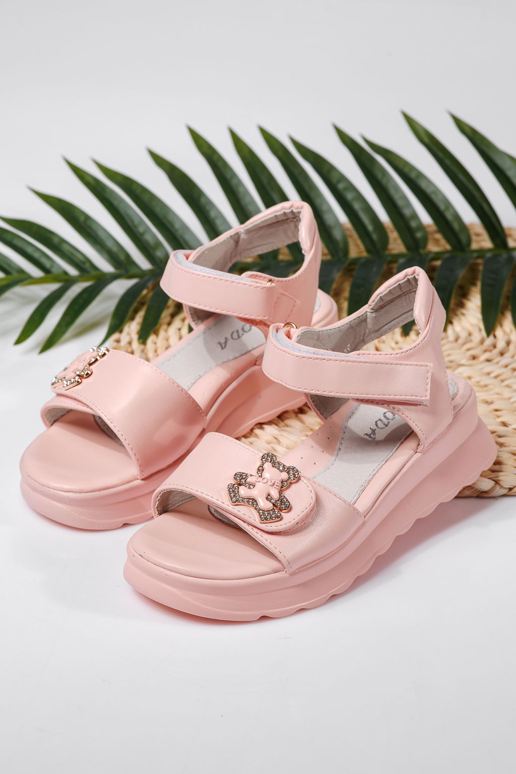 Sandale fete roz din piele ecologica Alisa #22158