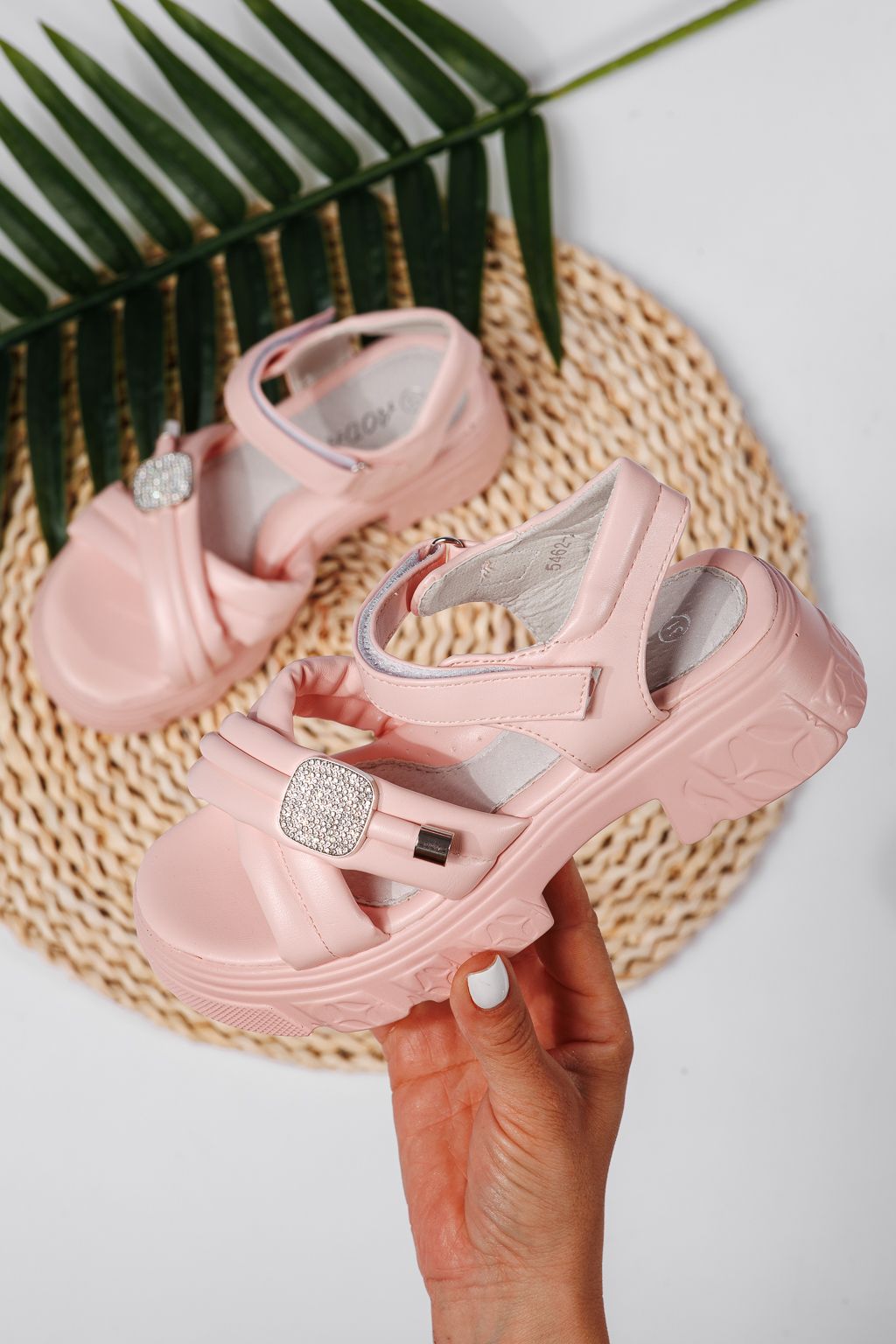 Sandale fete roz din piele ecologica Amaya #22162