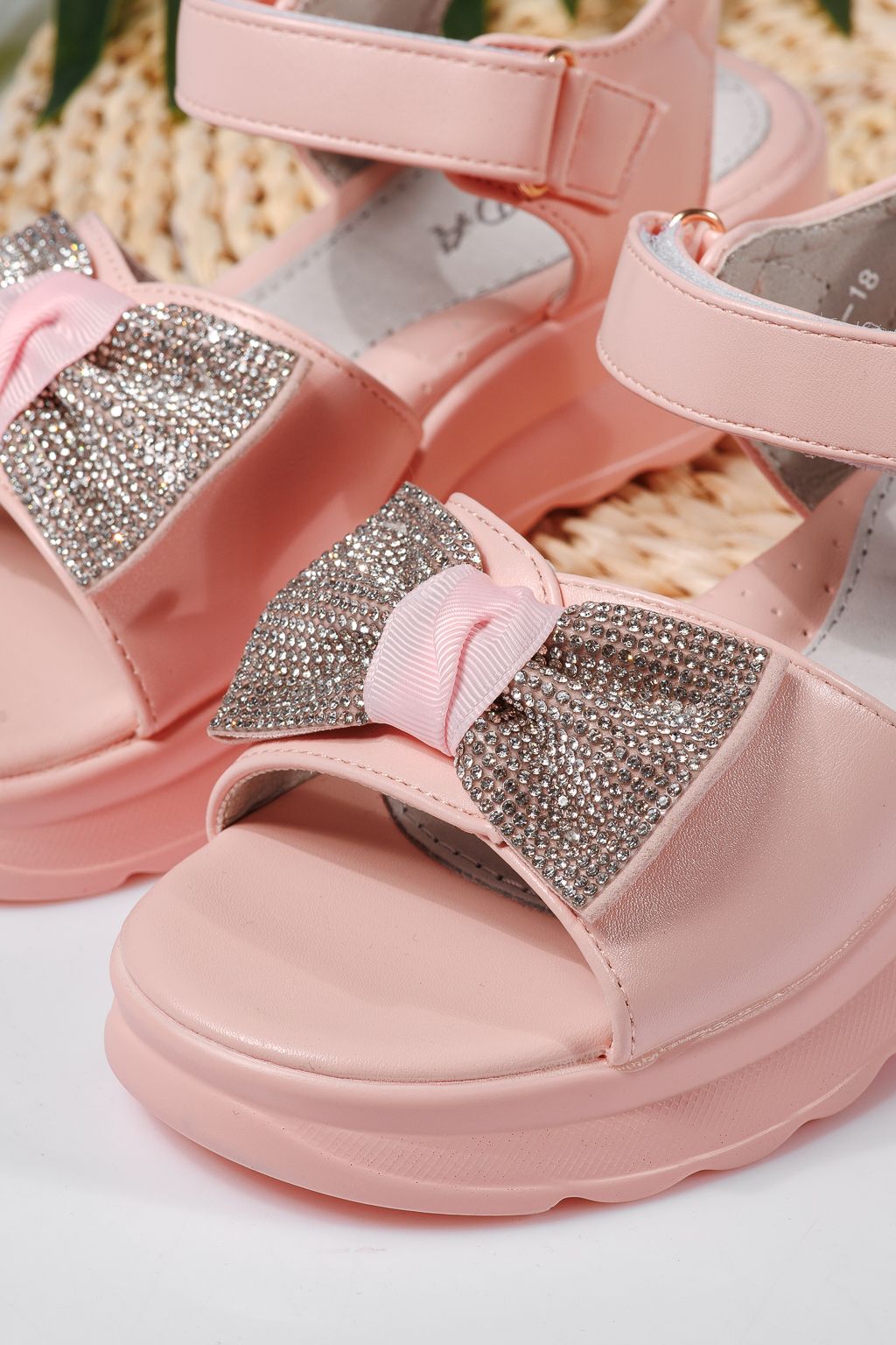 Sandale fete roz din piele ecologica Alice #22153