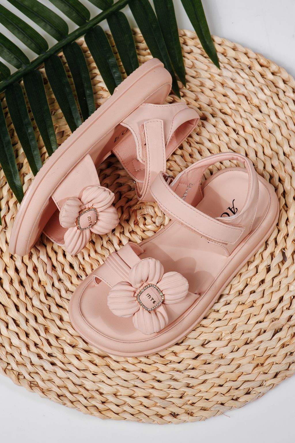 Sandale fete roz din piele ecologica Marie #22173