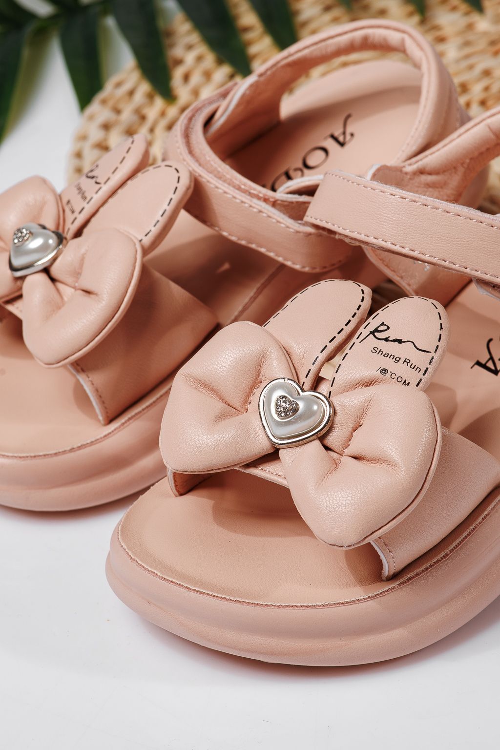 Sandale fete roz din piele ecologica Cate #22225