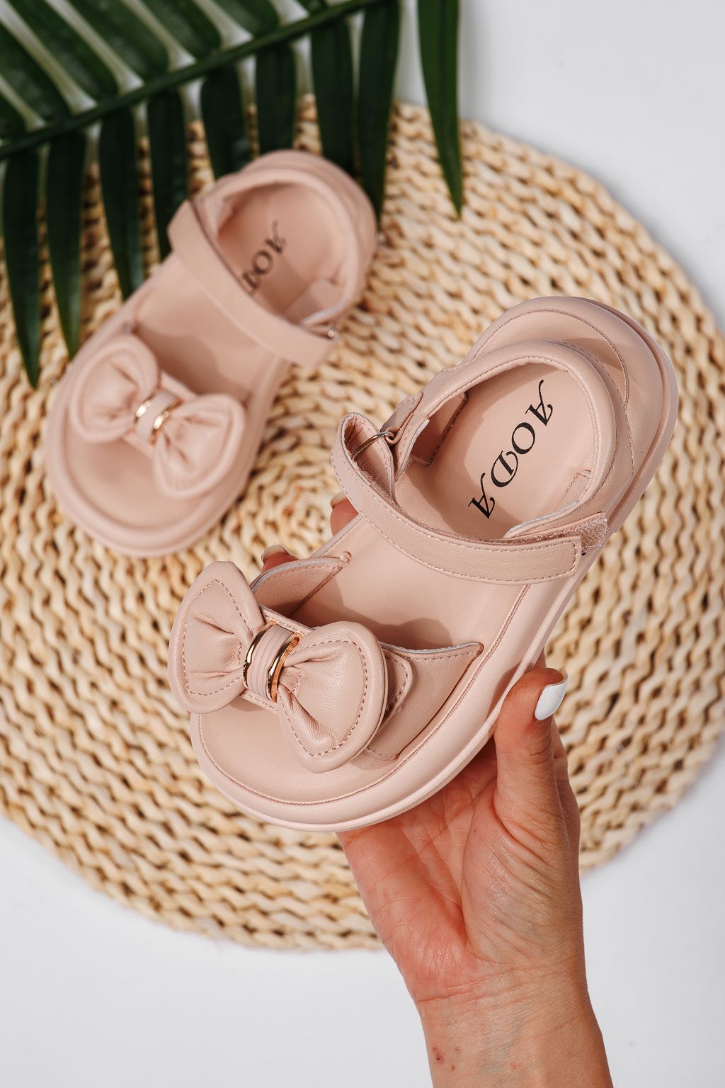 Sandale fete roz din piele ecologica Alis2 #22202