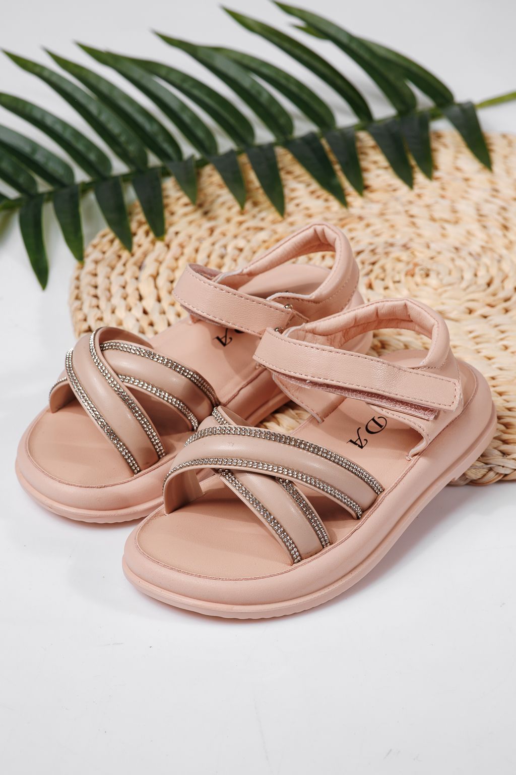 Sandale fete roz din piele ecologica Laura #22197