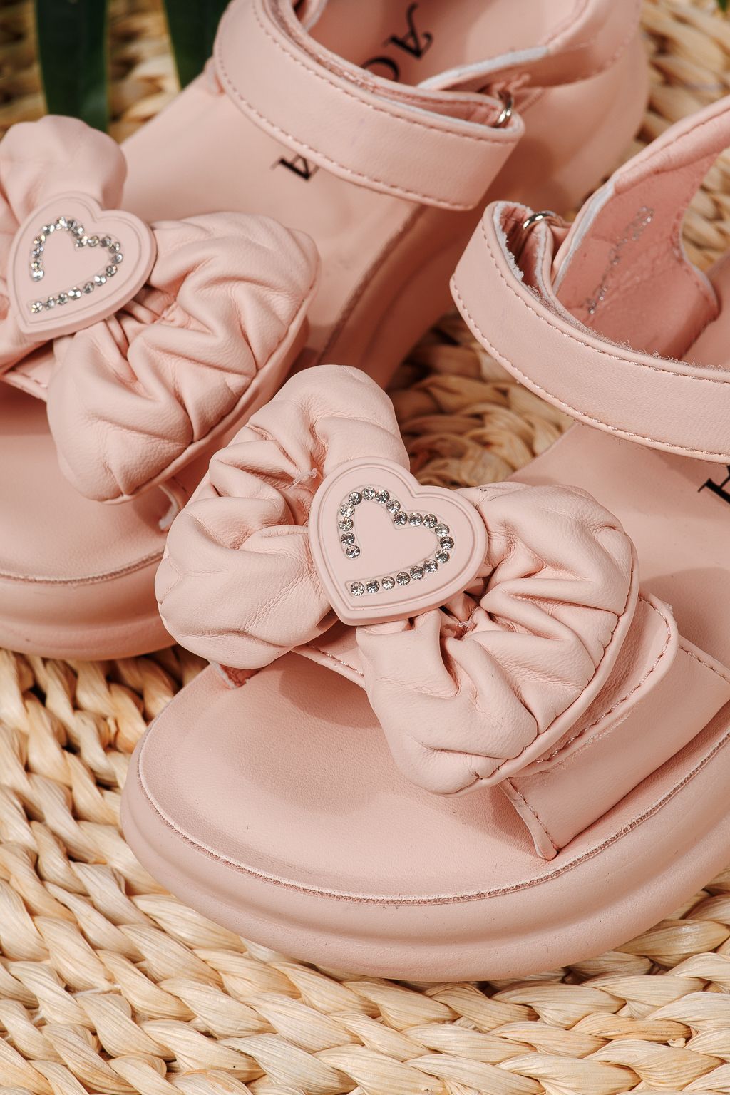 Sandale fete roz din piele ecologica Aurora #22205