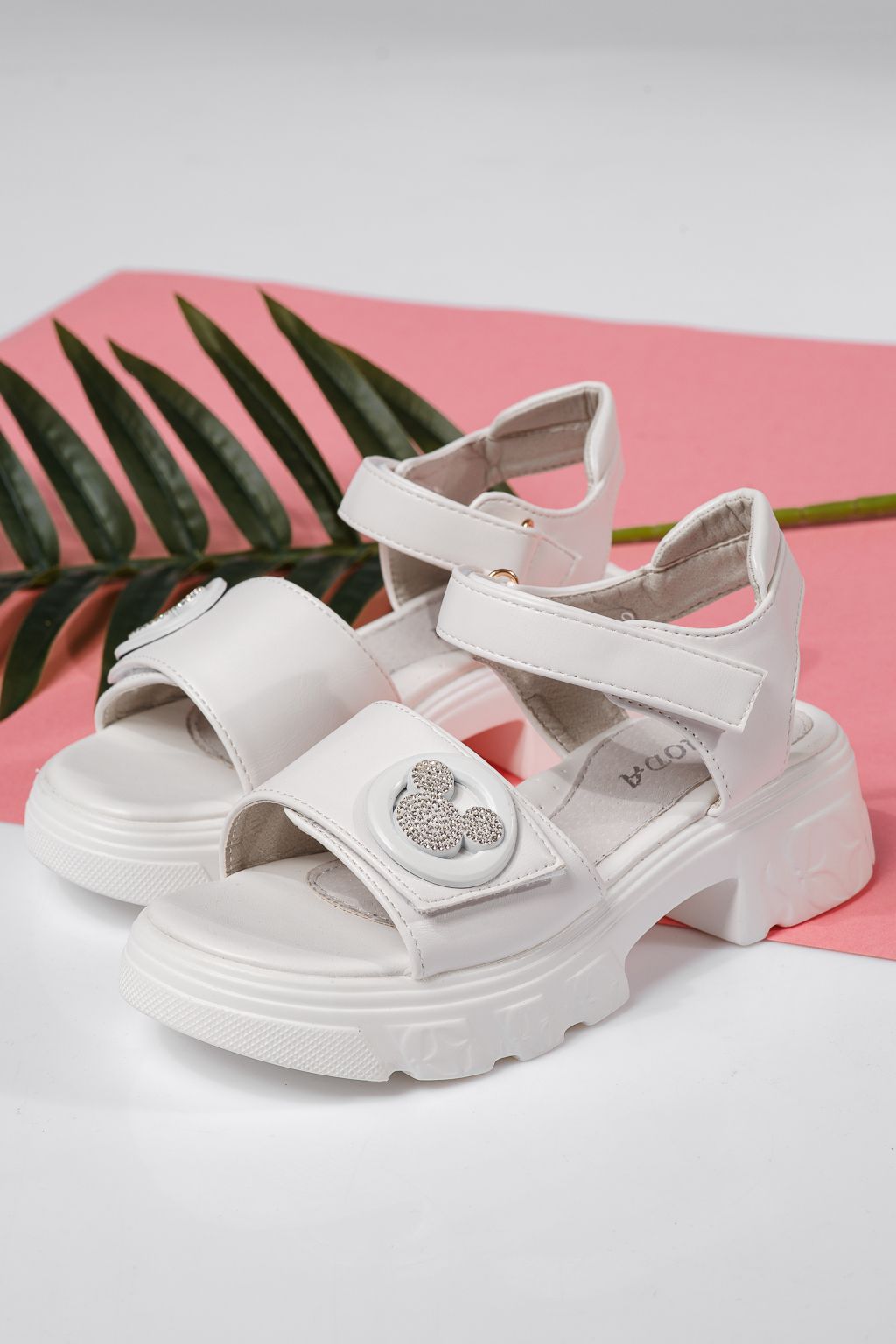 Sandale fete albe din piele ecologica Amira #22165