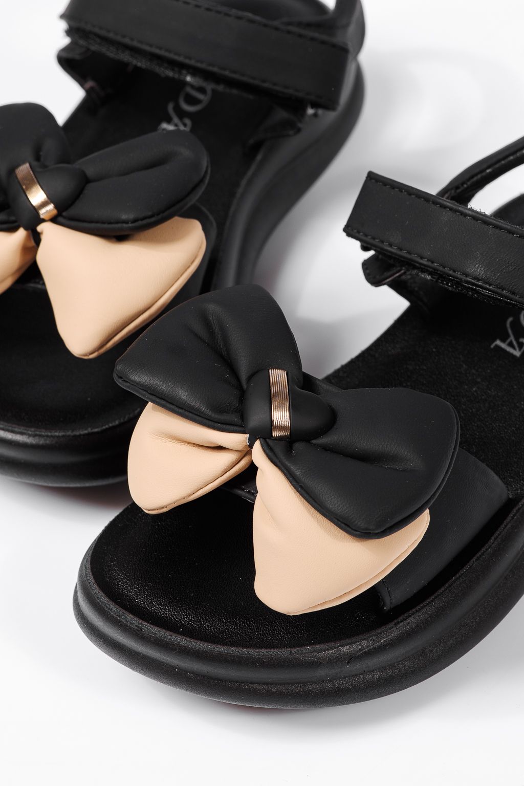 Sandale fete negre din piele ecologica Anda #22168
