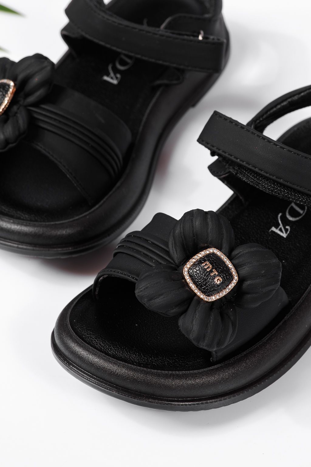 Sandale fete negre din piele ecologica Marie #22171