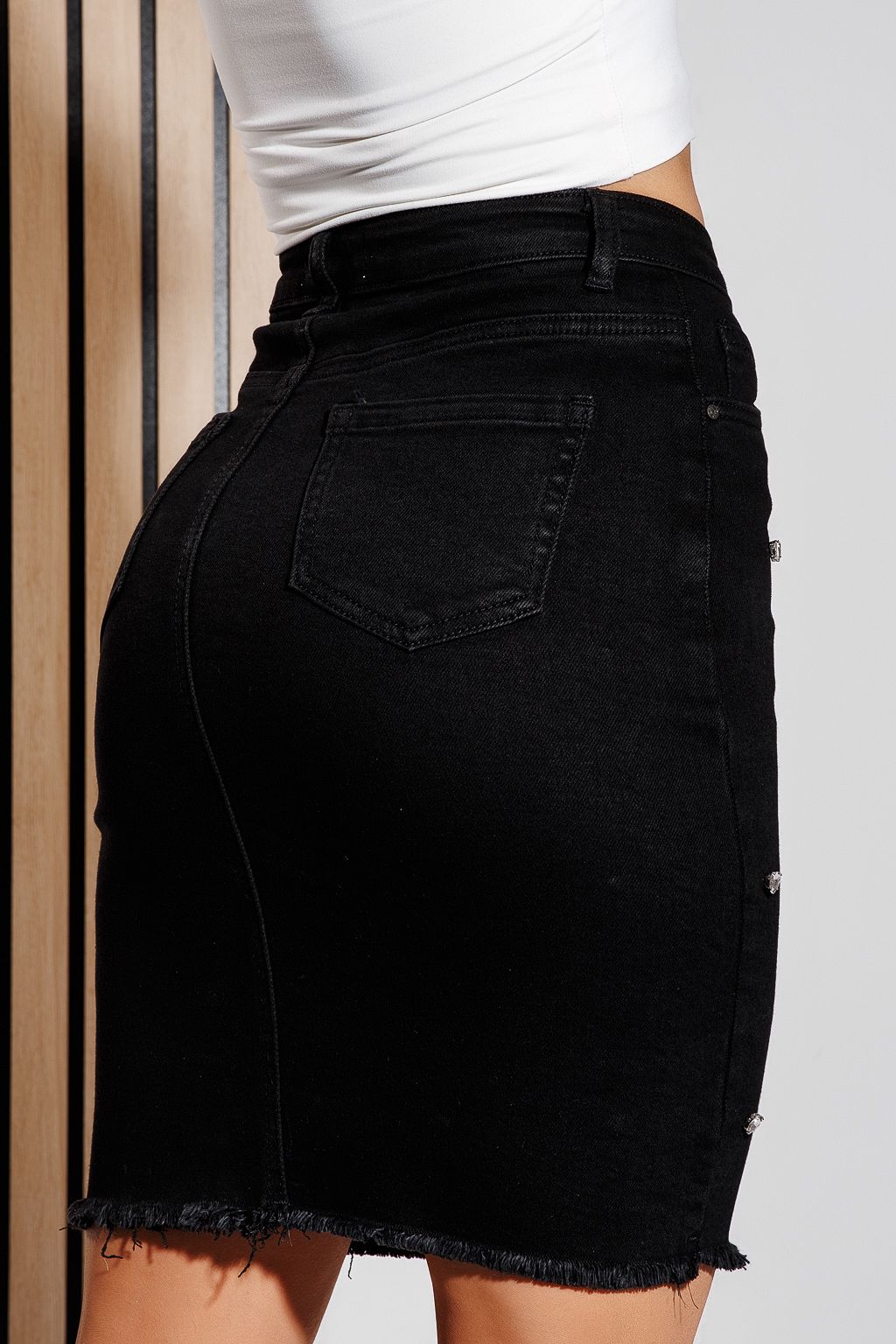 Fusta Scurta Dama Din Blug Jimena Neagra #A1047