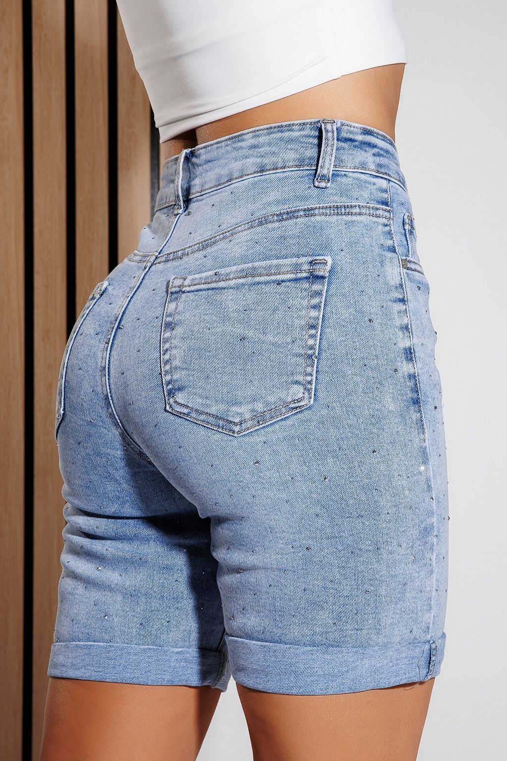 Blugi Scurti Dama Aimee Albastri #A1010