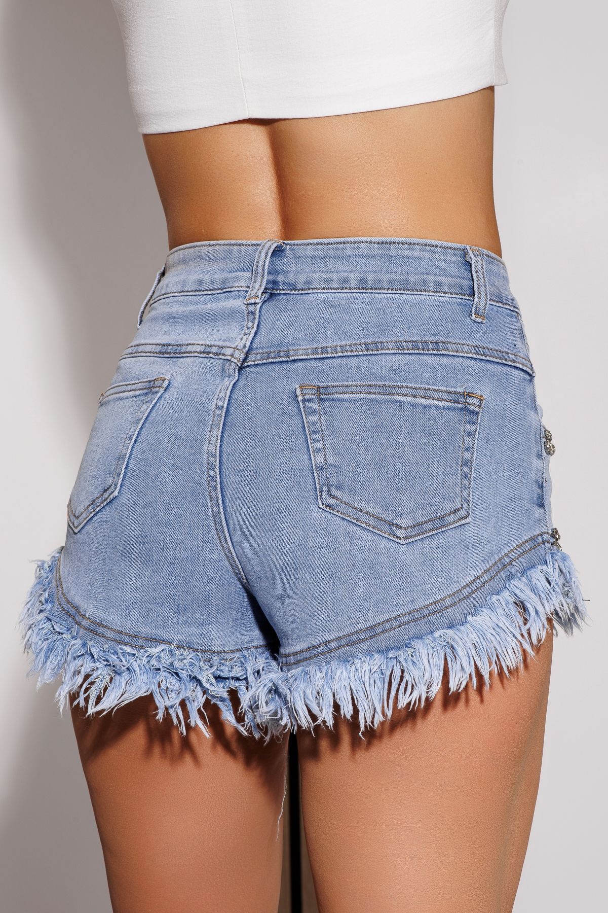Blugi Scurti Dama Alessandra Albastri #A1060