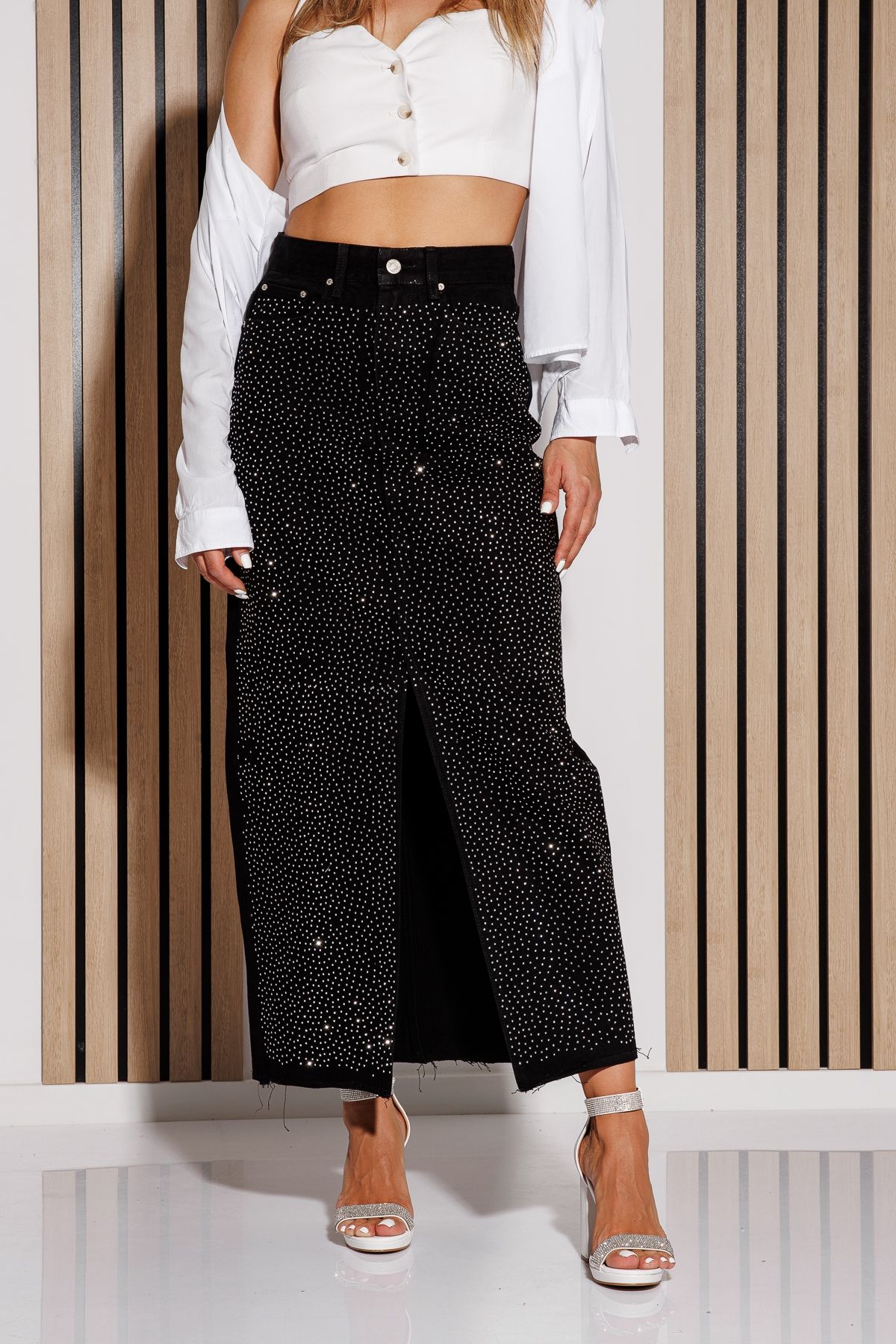 Fusta Lunga Dama Din Blug Paola Neagra #A1080