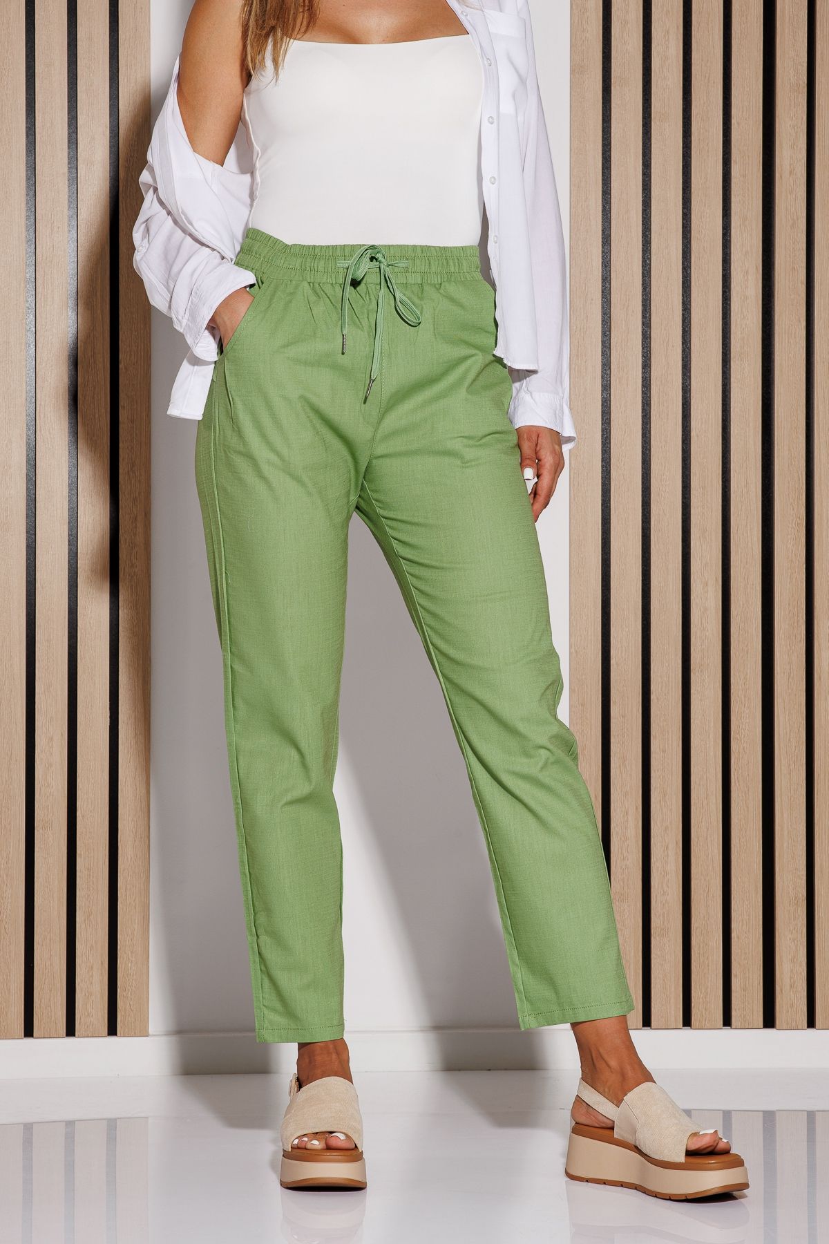 Pantaloni De Vara Dama Julia Verzi #A1081