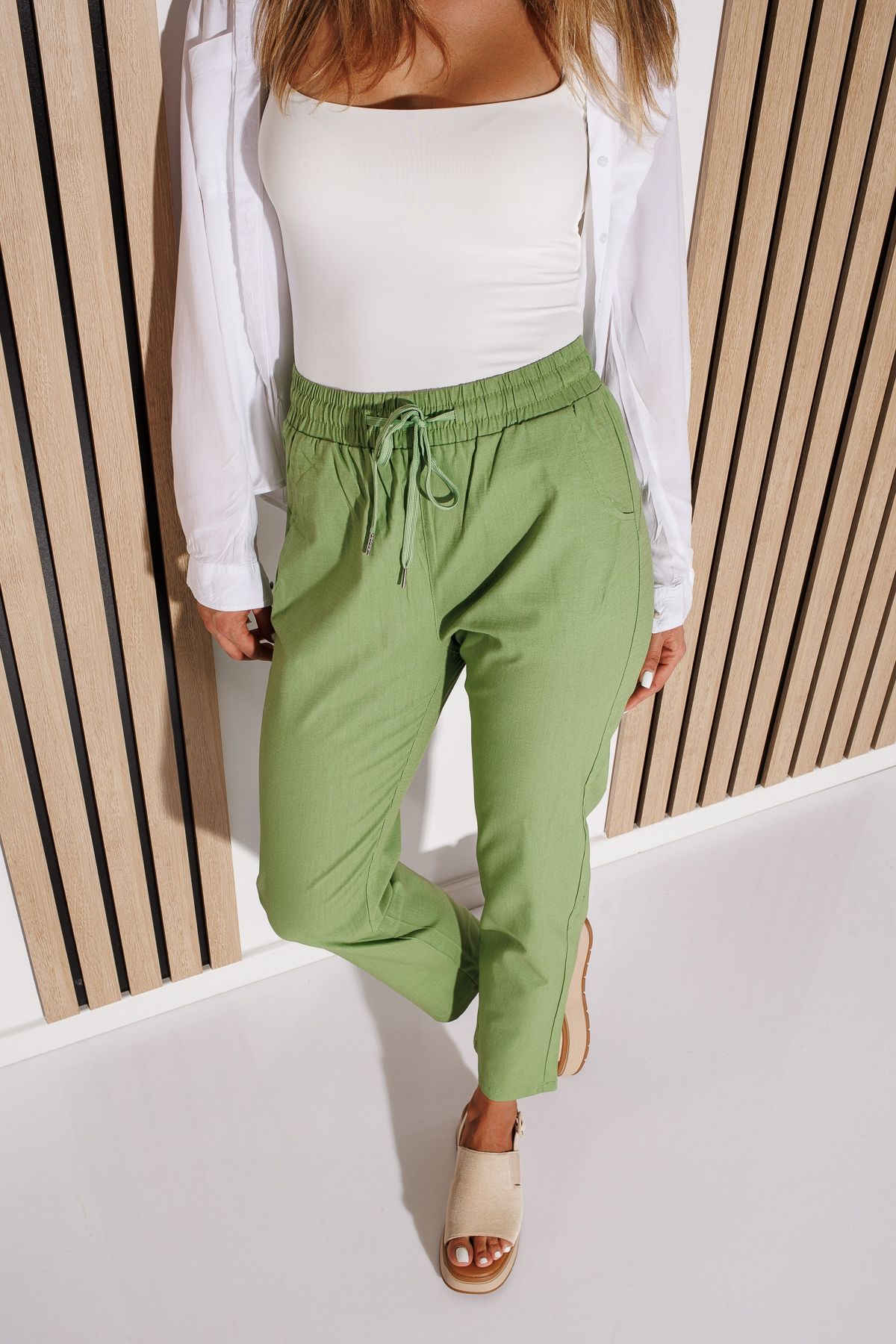 Pantaloni De Vara Dama Julia Verzi #A1081