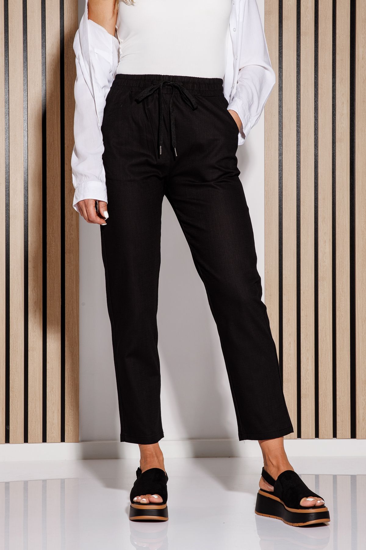 Pantaloni De Vara Dama Julia Negri #A1083