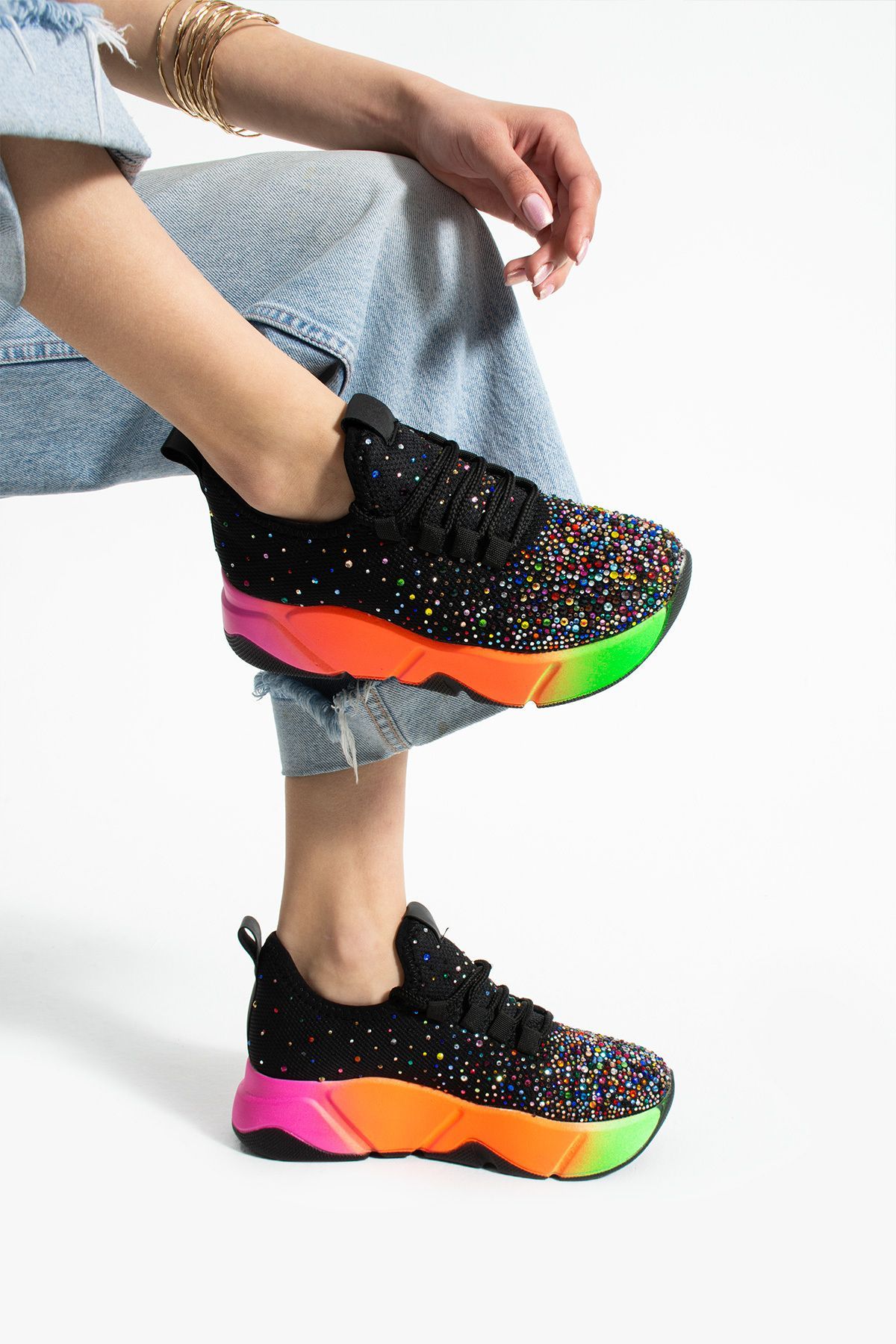Adidasi dama multicolor din material textil Maria #22330