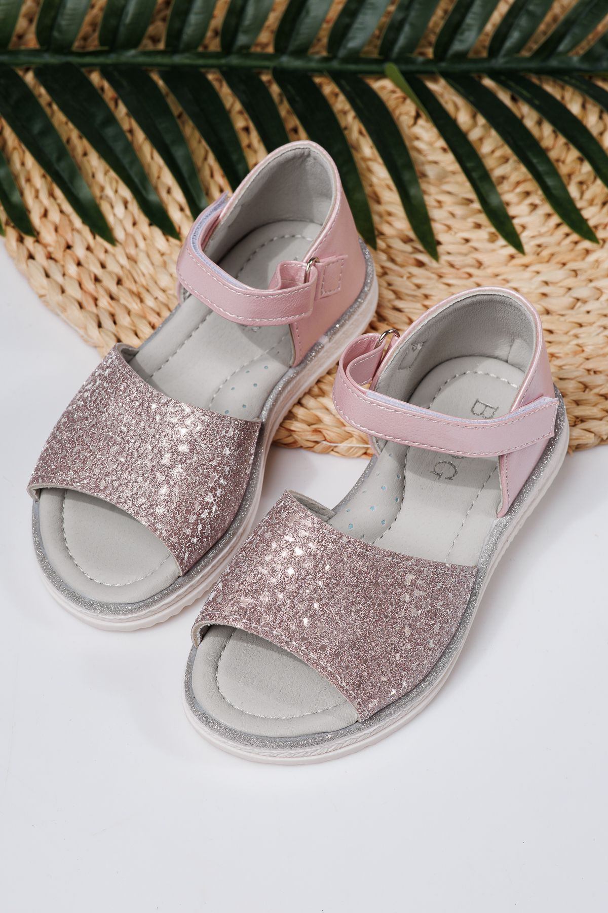 Sandale fete roz din piele ecologica Eleri2 #21723