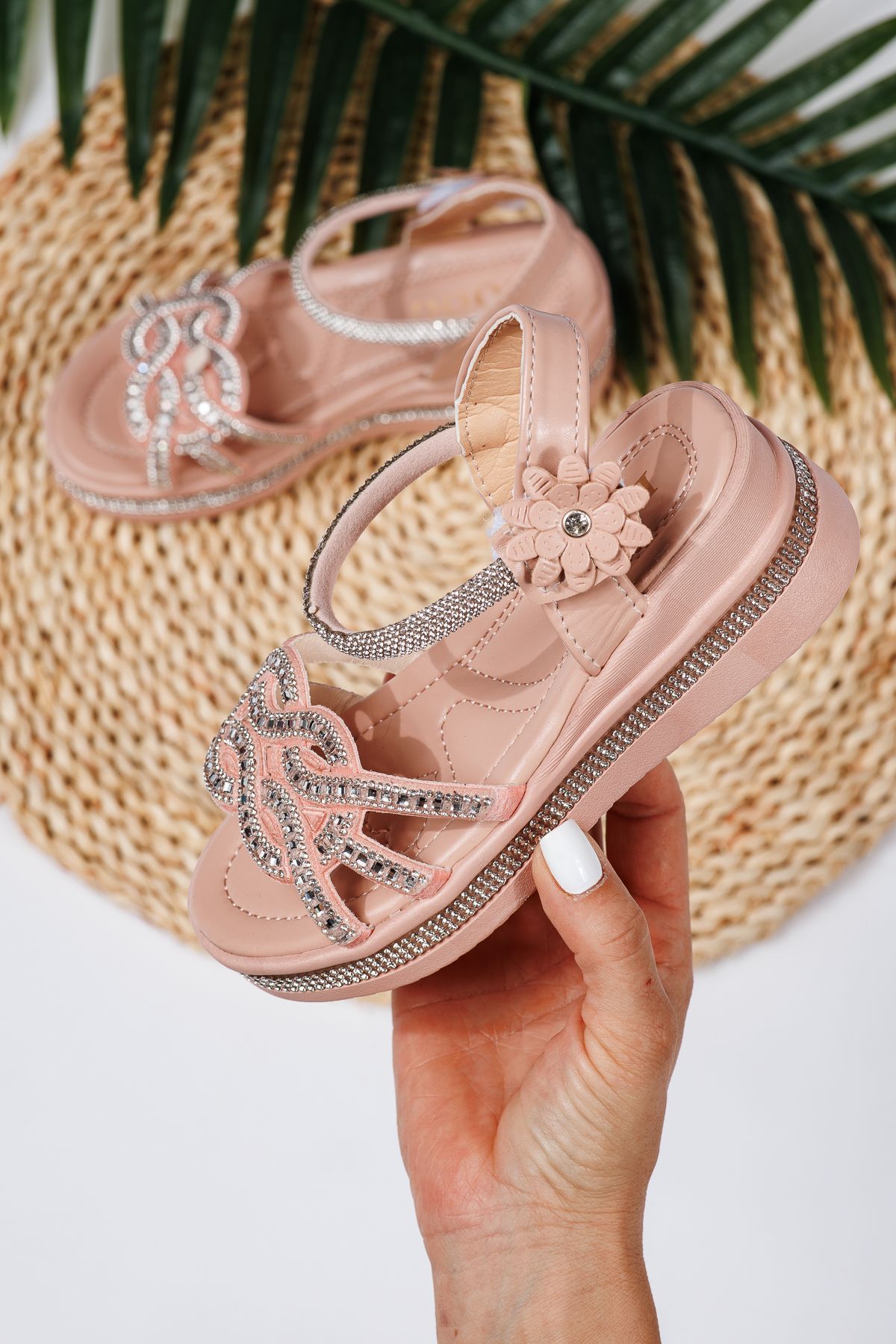 Sandale fete roz din piele ecologica Lilith2 #21753