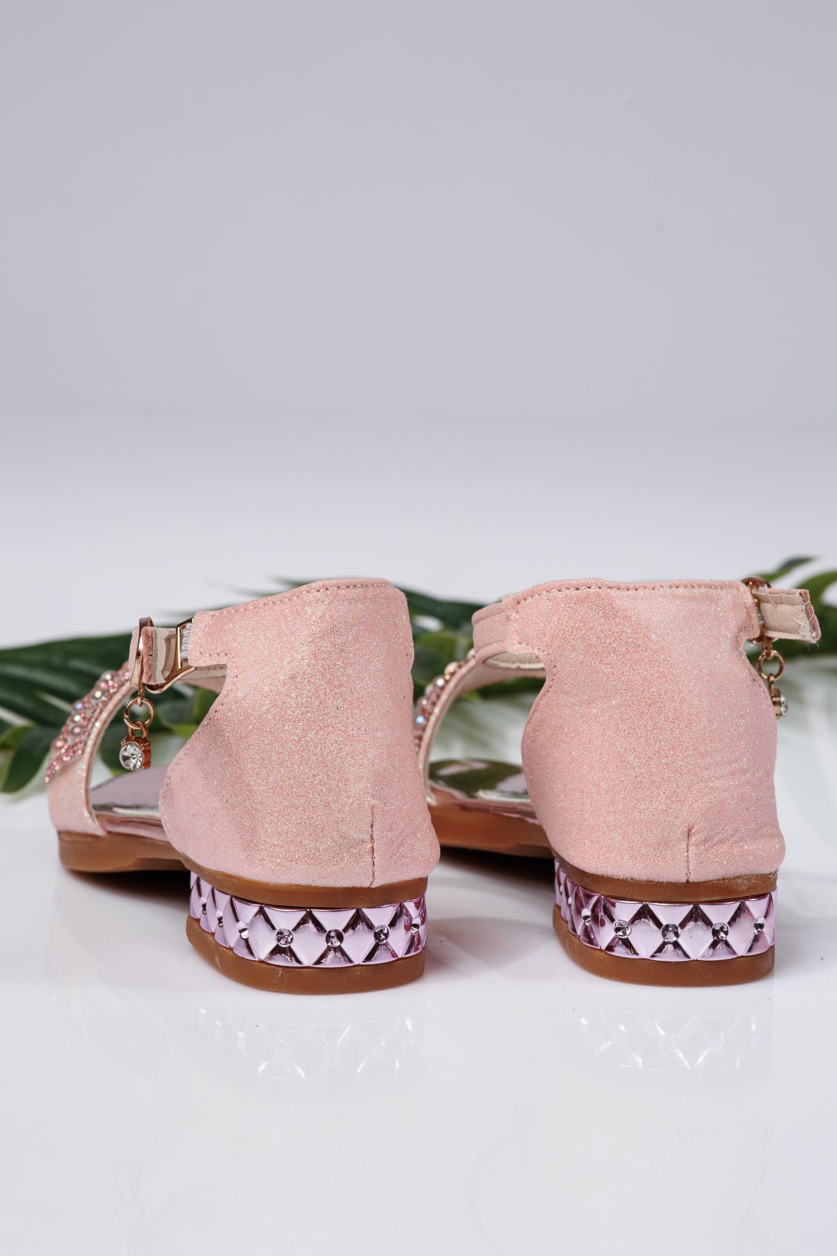 Sandale fete roz din material textil Maren #21737