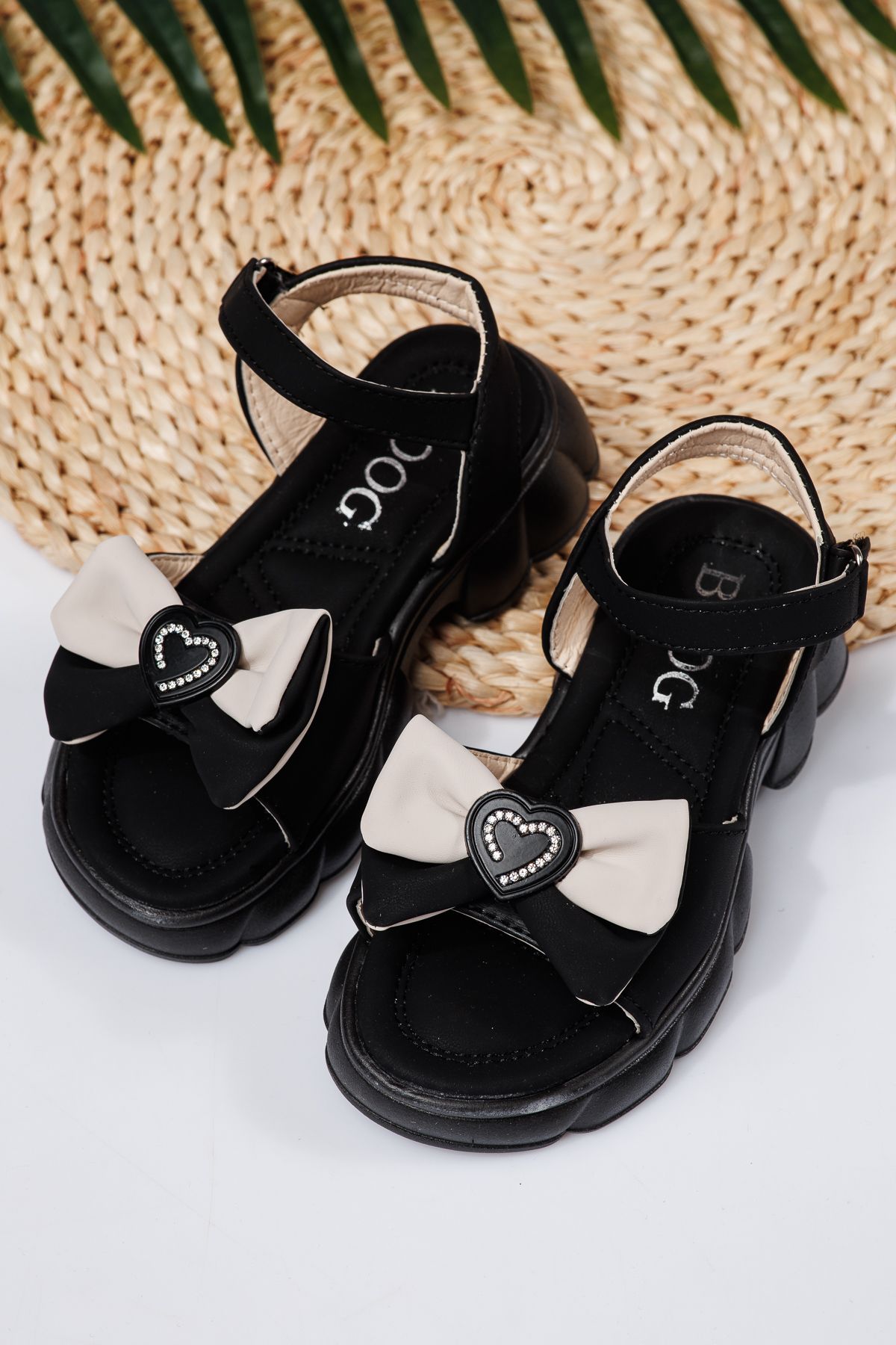 Sandale fete negre din piele ecologica Aria2 #21765