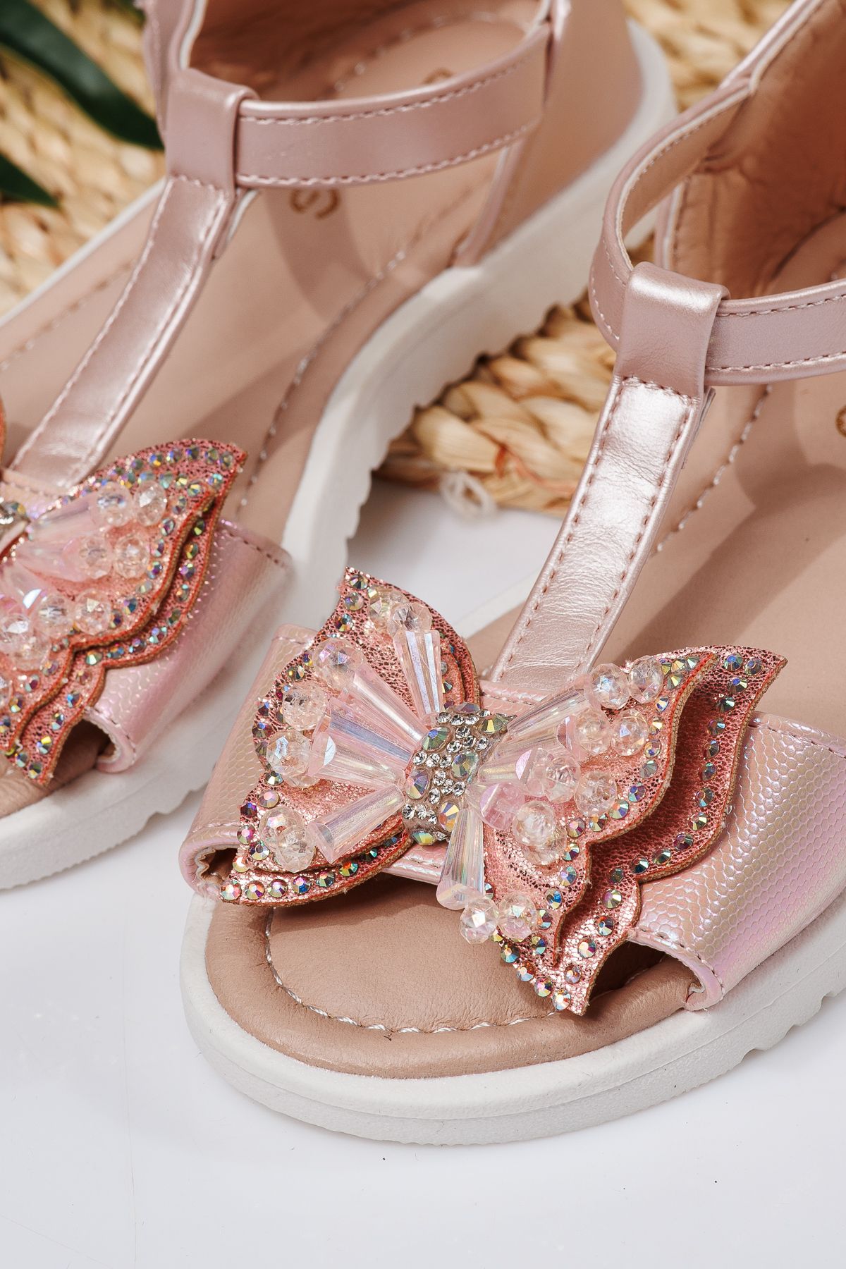 Sandale fete roz din piele ecologica Belinda #21921