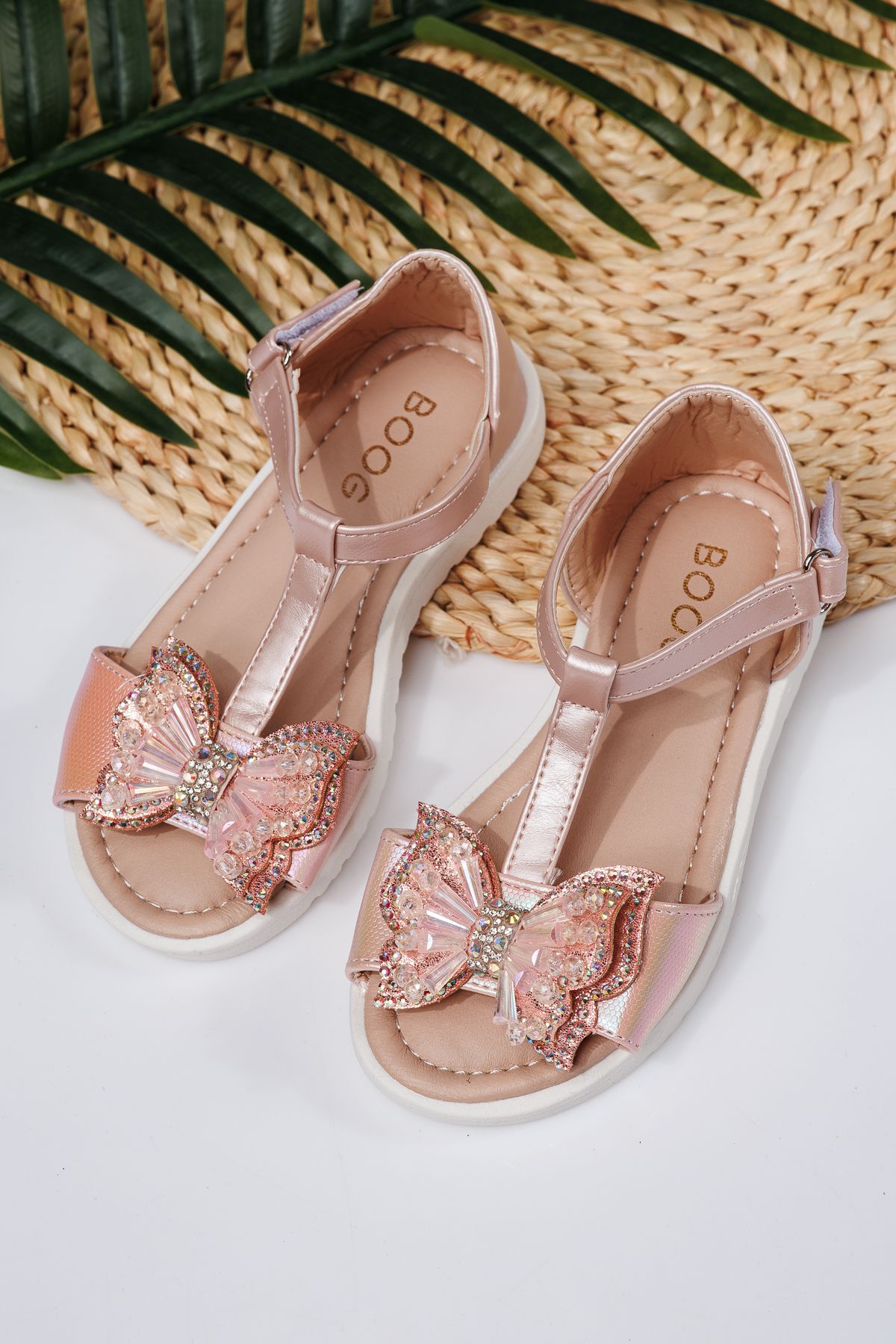 Sandale fete roz din piele ecologica Belinda #21921
