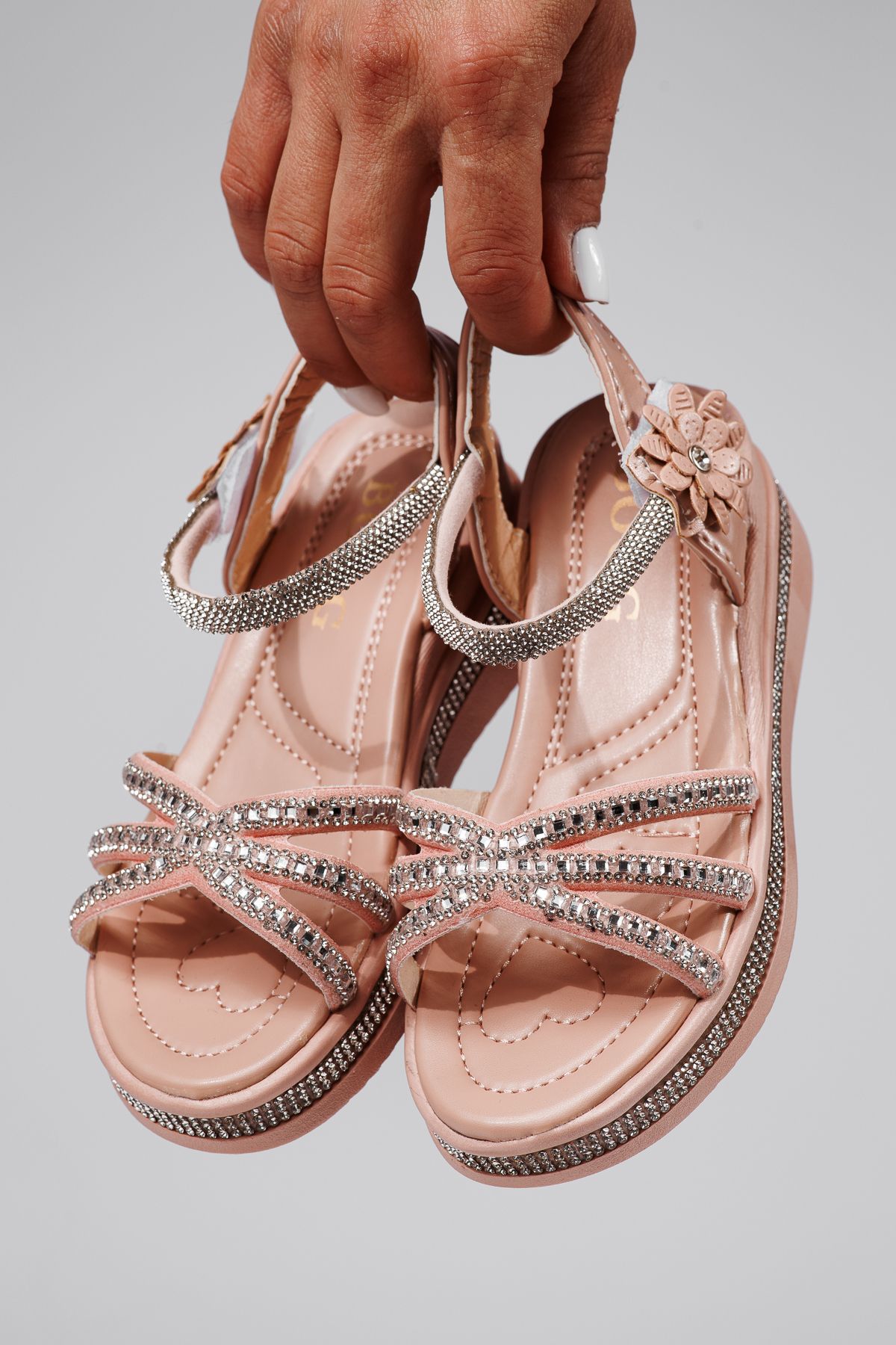 Sandale fete roz din piele ecologica Ophelia2 #21758