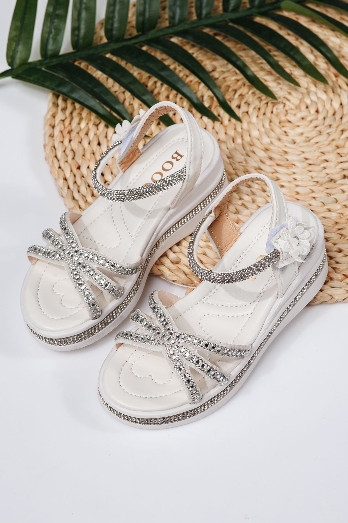 Sandale fete albe din piele ecologica Ophelia2 #21757