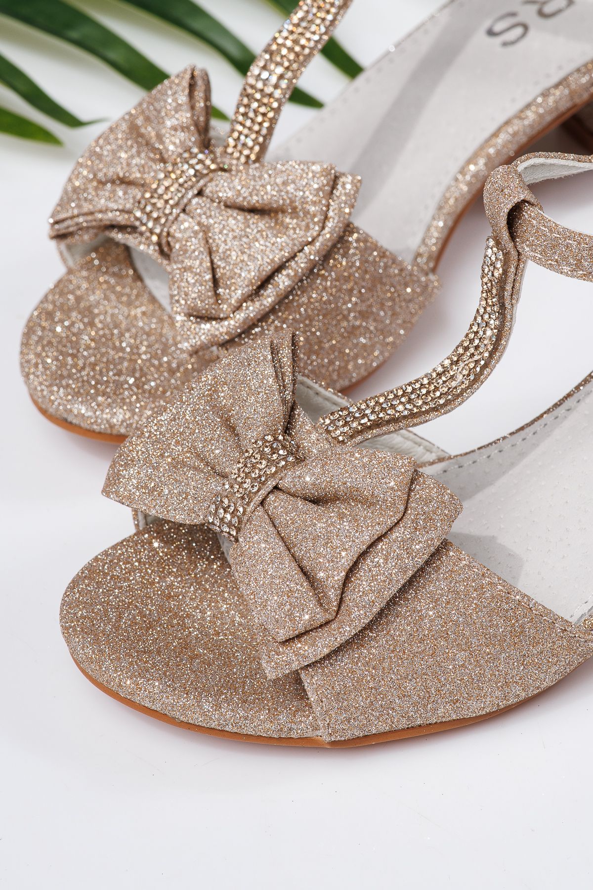 Sandale fete aurii din material textil Nico2 #22014