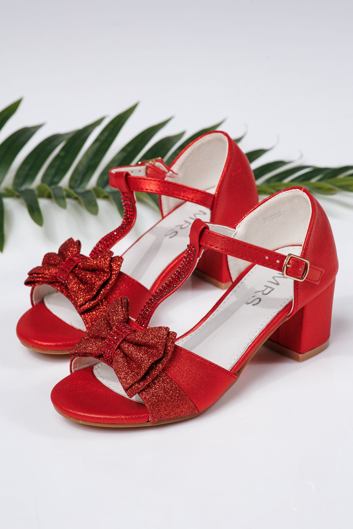 Sandale fete rosii din piele ecologica Mona #21945