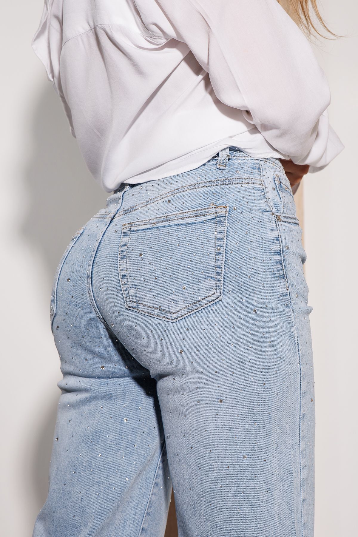 Blugi Evazati Dama Monica Albastri #A1163