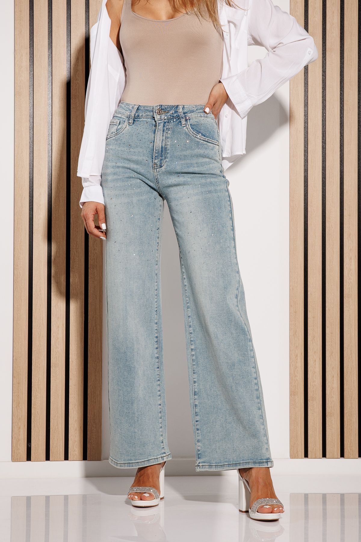 Blugi Evazati Dama Chira Albastri #A1145