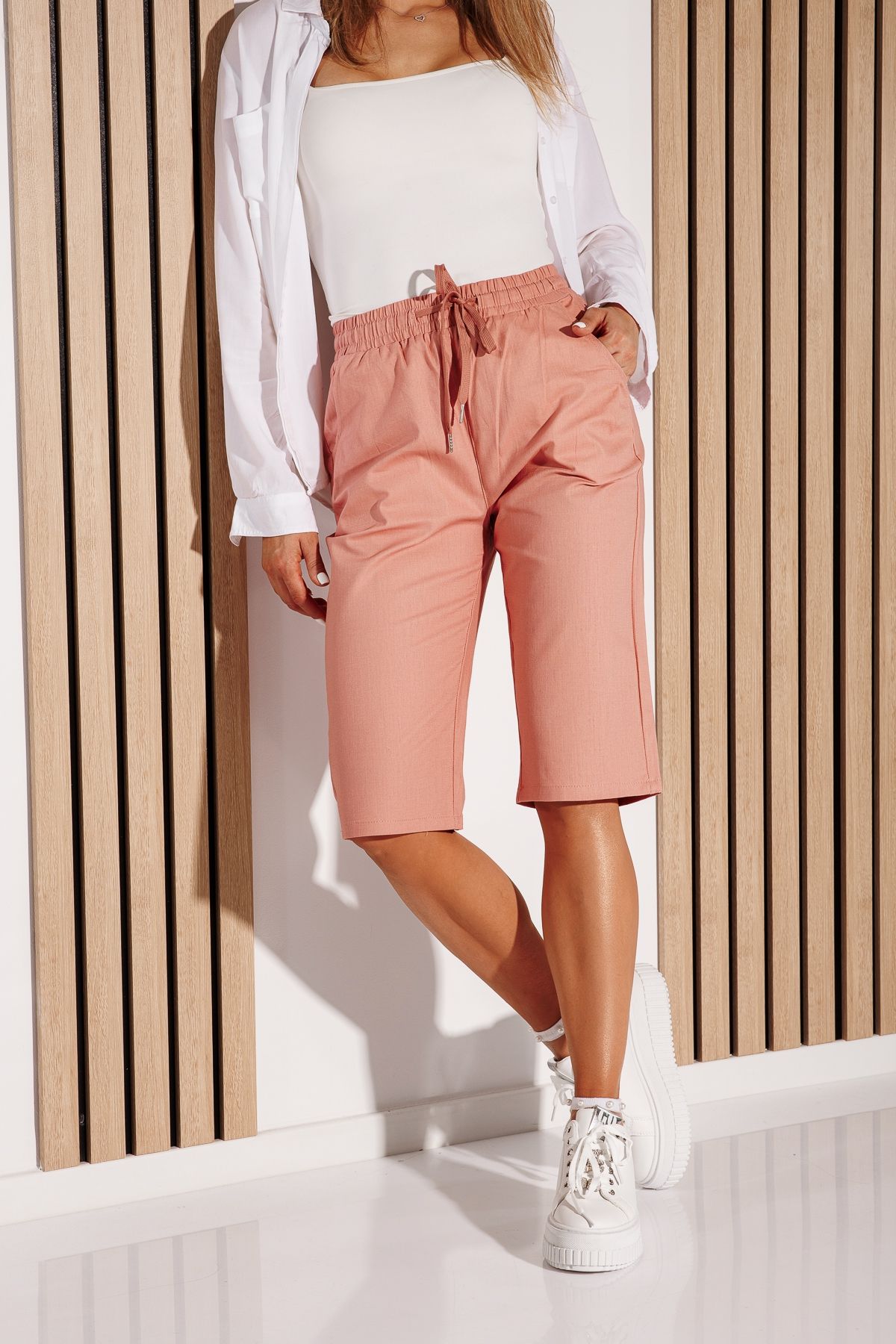 Pantaloni De Vara Trei Sferturi Dama Lissa2 Roz #A1136