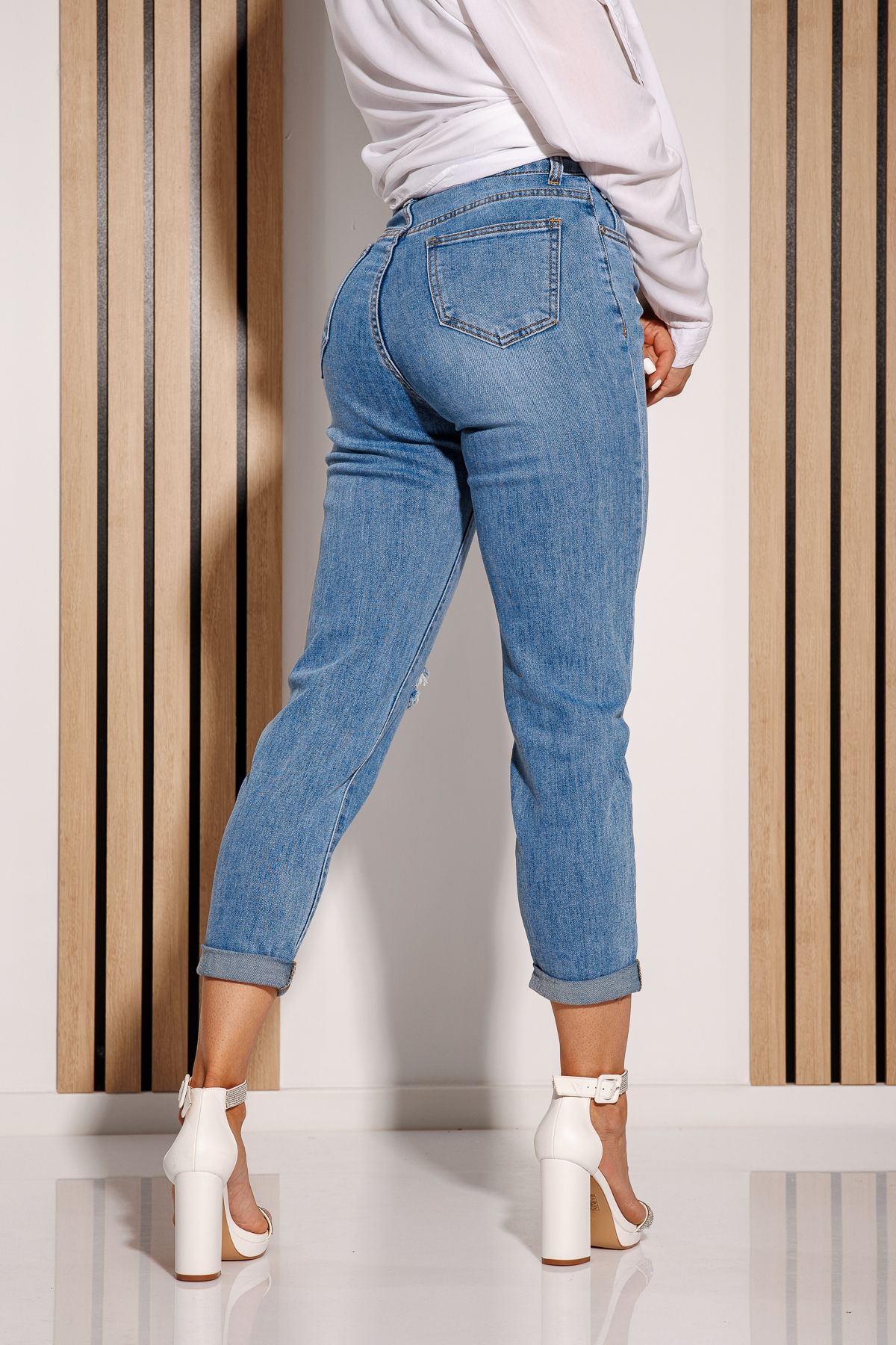 Blugi Baggy Fit Dama Aylani Albastri #A1165