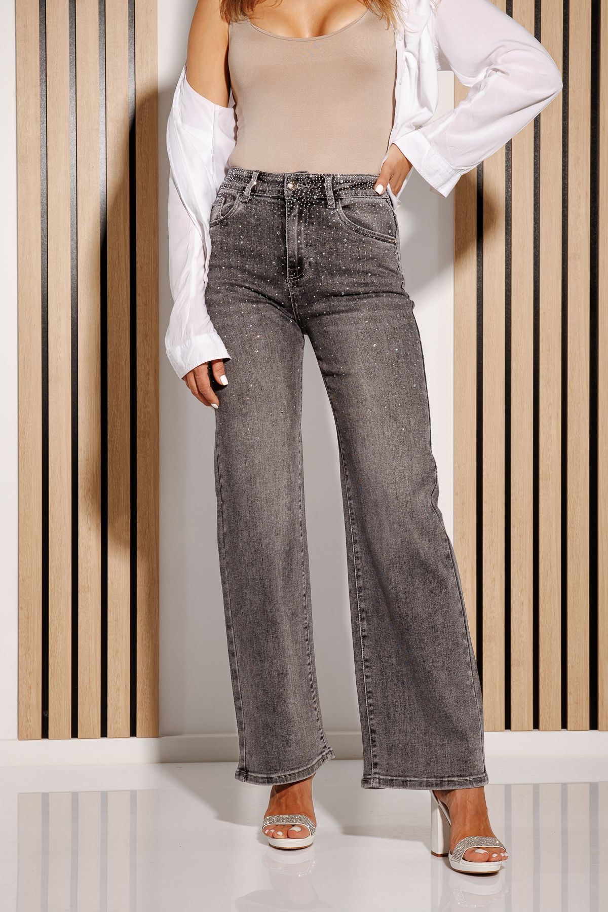 Blugi Evazati Dama Monica Gri #A1162