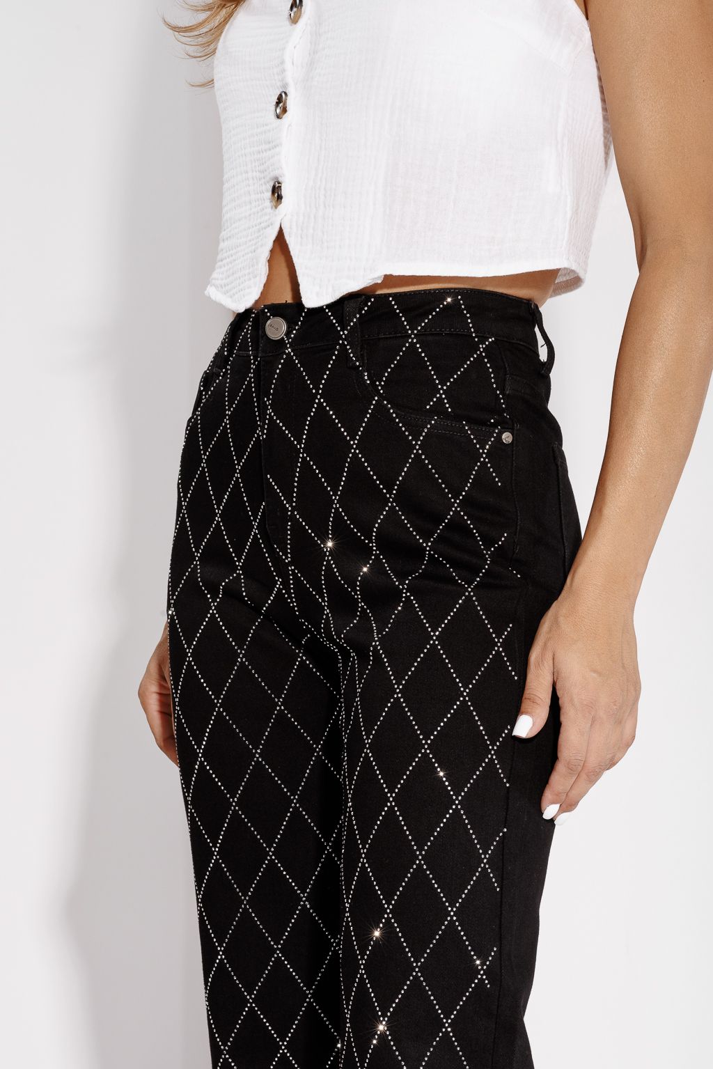 Blugi Wide Leg Dama Elora Negri #A1194
