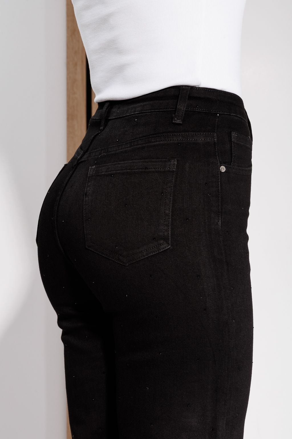 Blugi Wide Leg Dama Talia  Negri #A1195