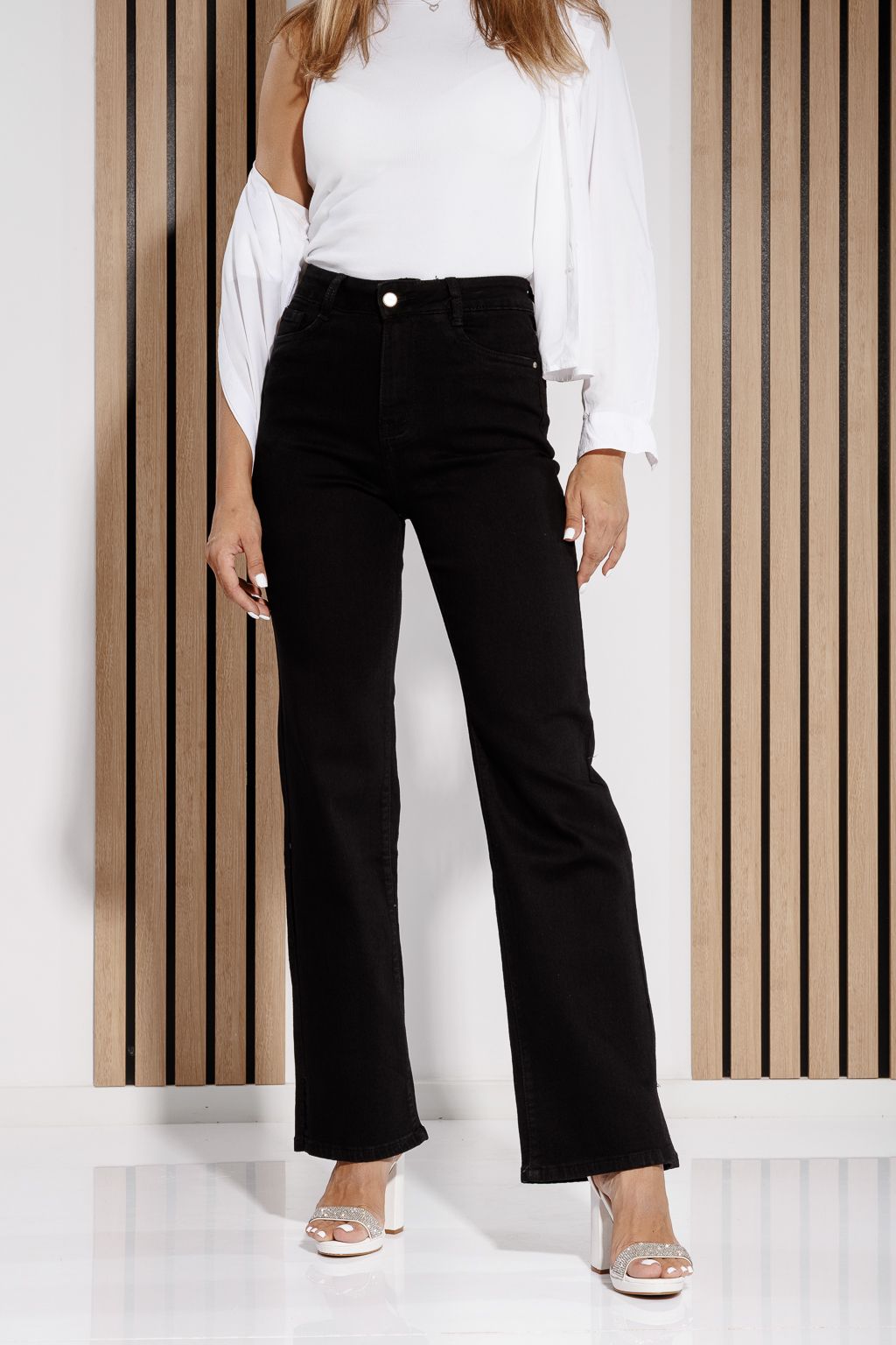 Blugi Wide Leg  Dama Diana Negri #A1180