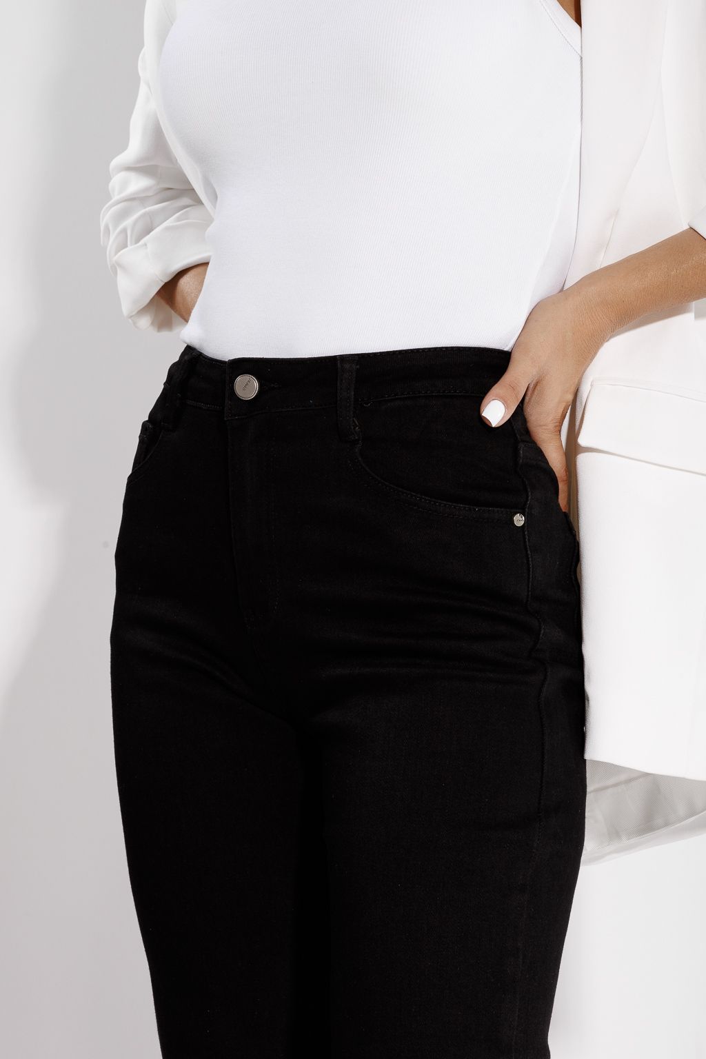 Blugi Wide Leg Dama Livia Negri #A1192