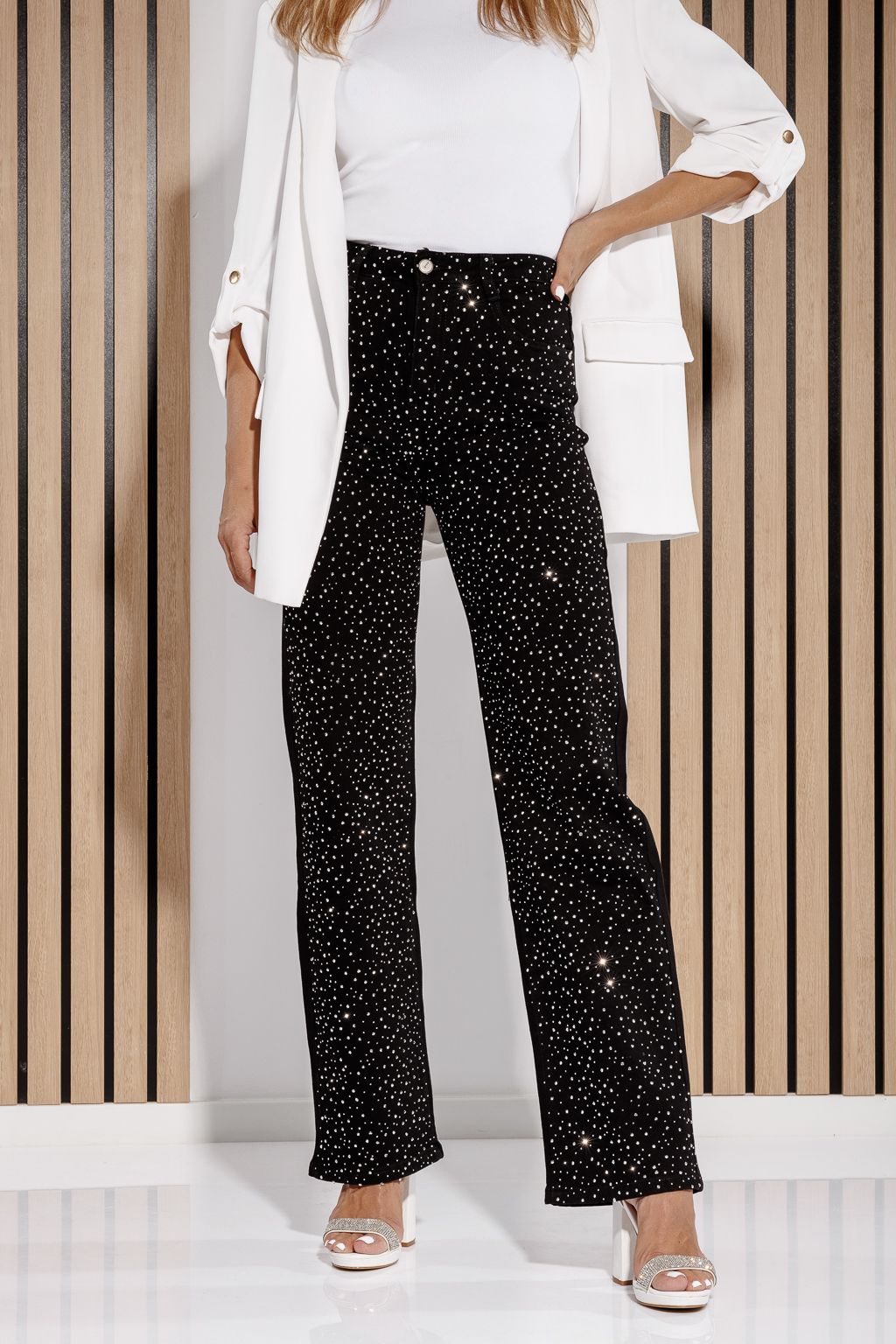 Blugi Wide Leg Dama Elora Negri #A1193