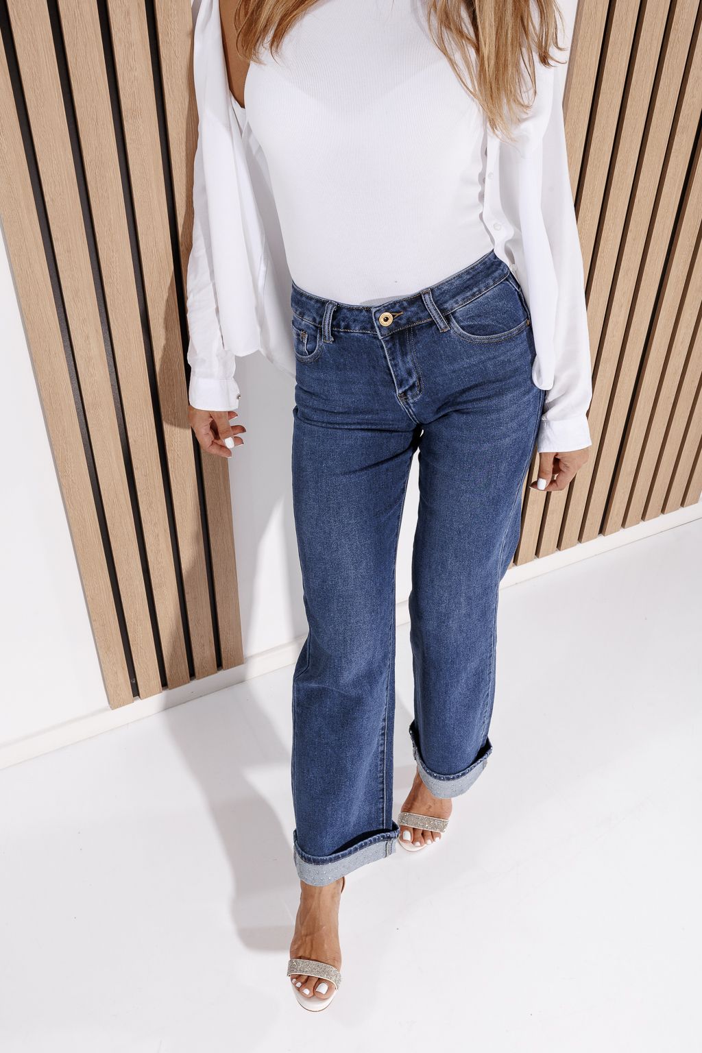Blugi Wide Leg Dama Lia  Albastri #A1168