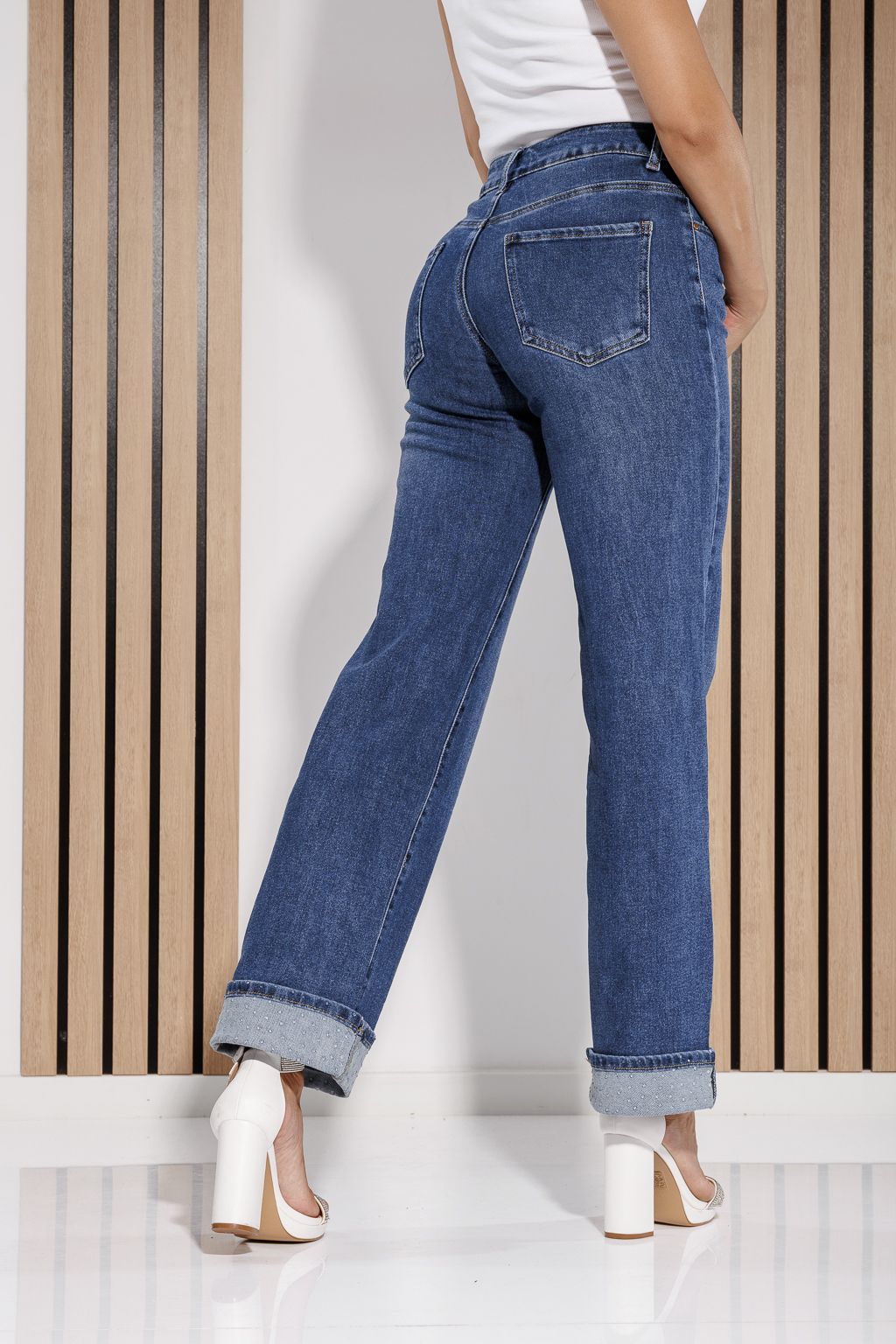 Blugi Wide Leg Dama Lia  Albastri #A1168