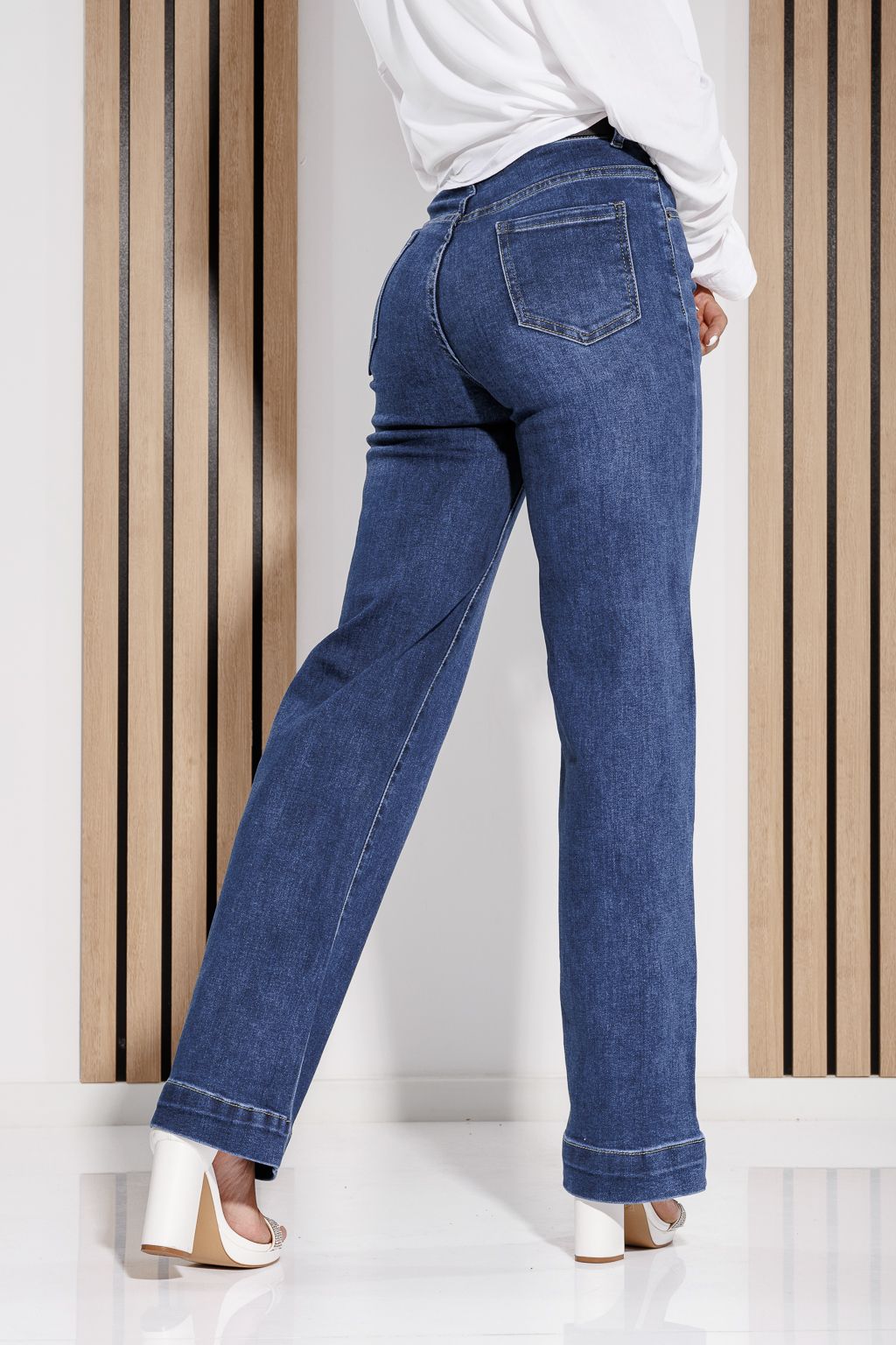 Blugi Evazati Dama Calista Albastri #A1187