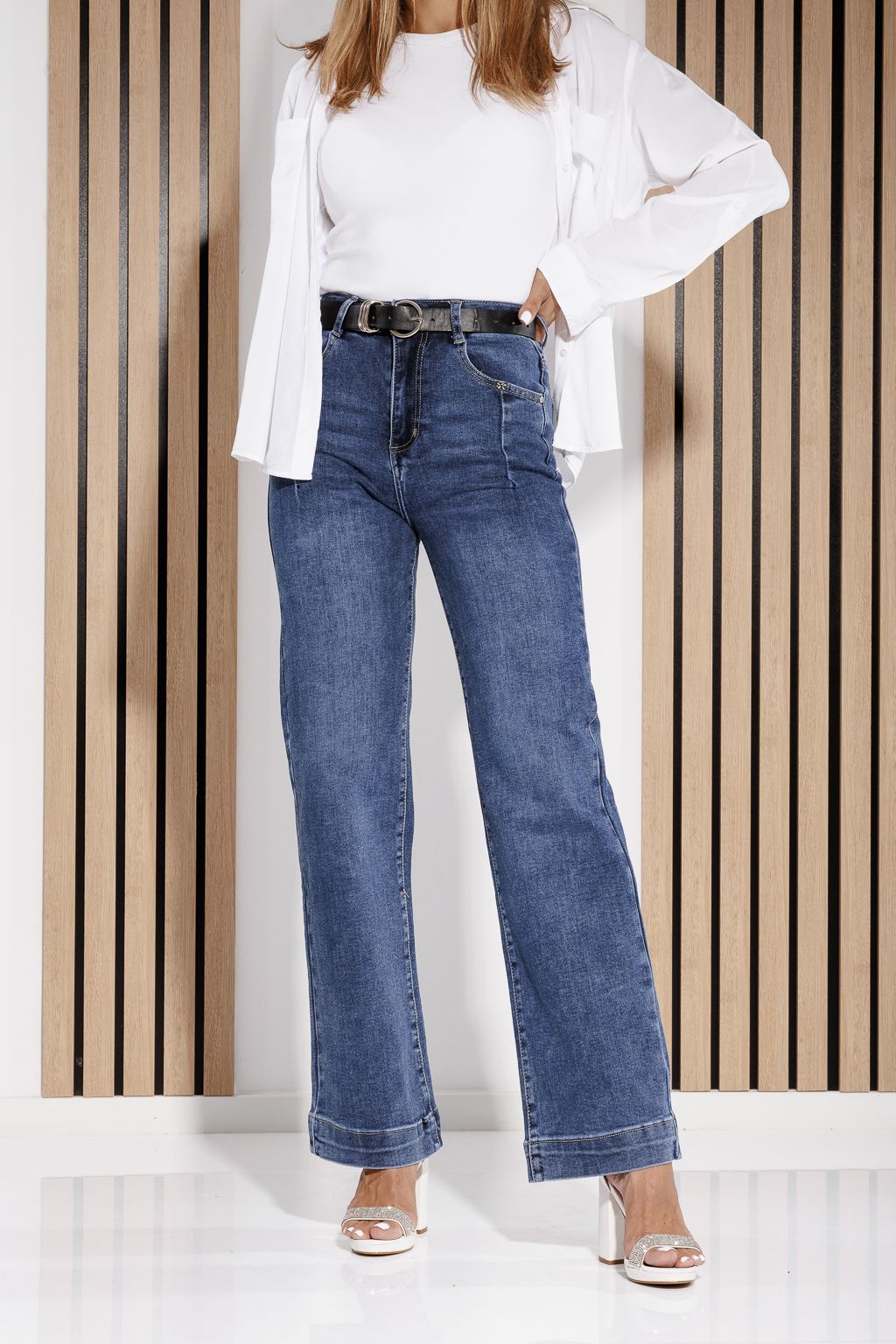 Blugi Wide Leg Dama Cleopatra Albastri #A1185