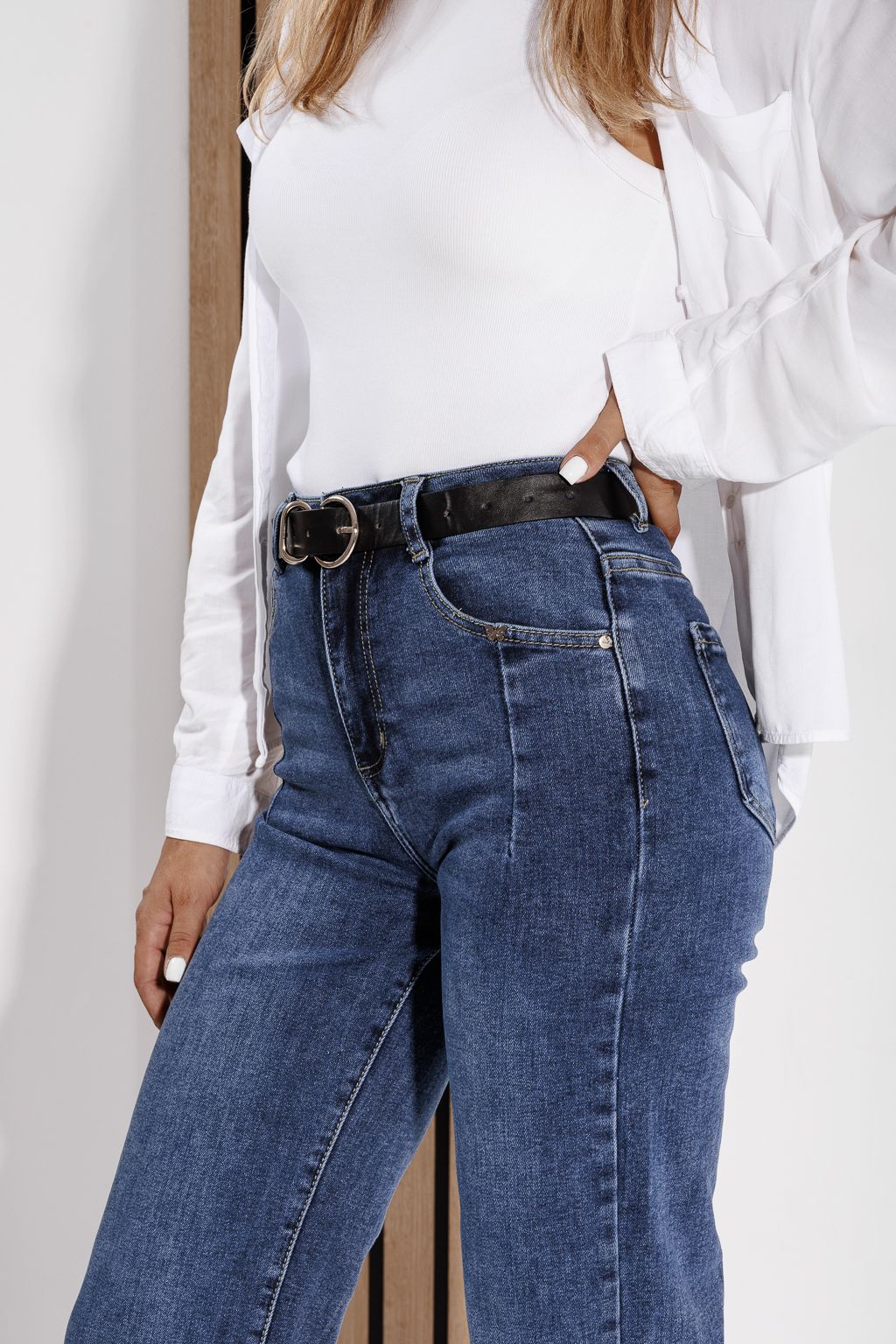 Blugi Wide Leg Dama Cleopatra Albastri #A1185