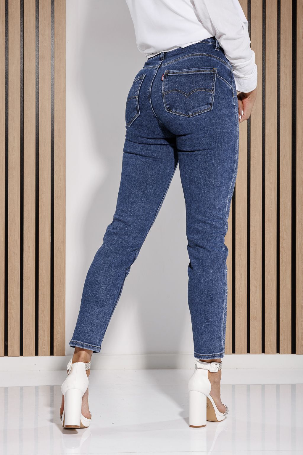 Blugi Skinny cu PushUp Dama Iris Albastri #A1171