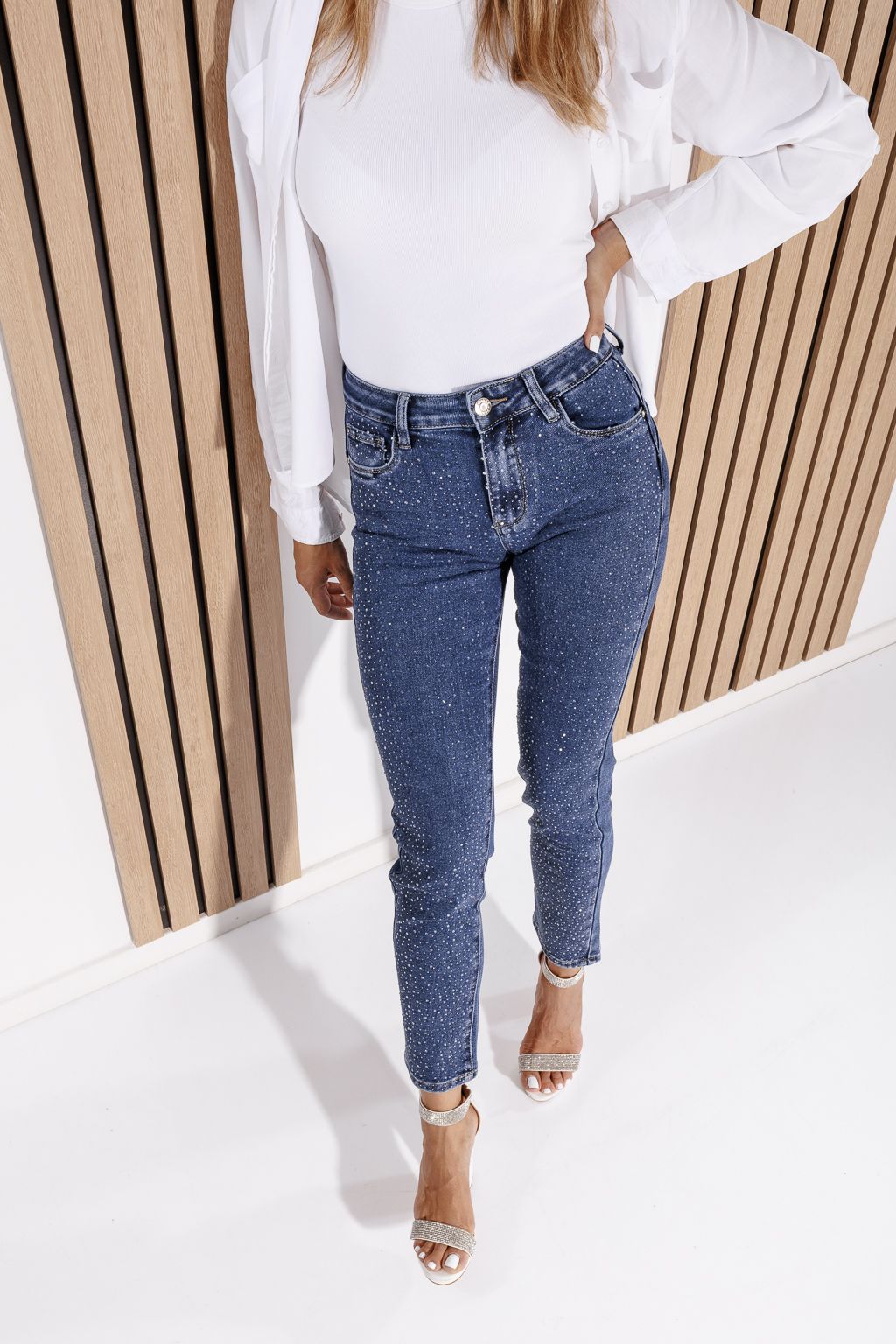 Blugi Skinny cu PushUp Dama Iris Albastri #A1171
