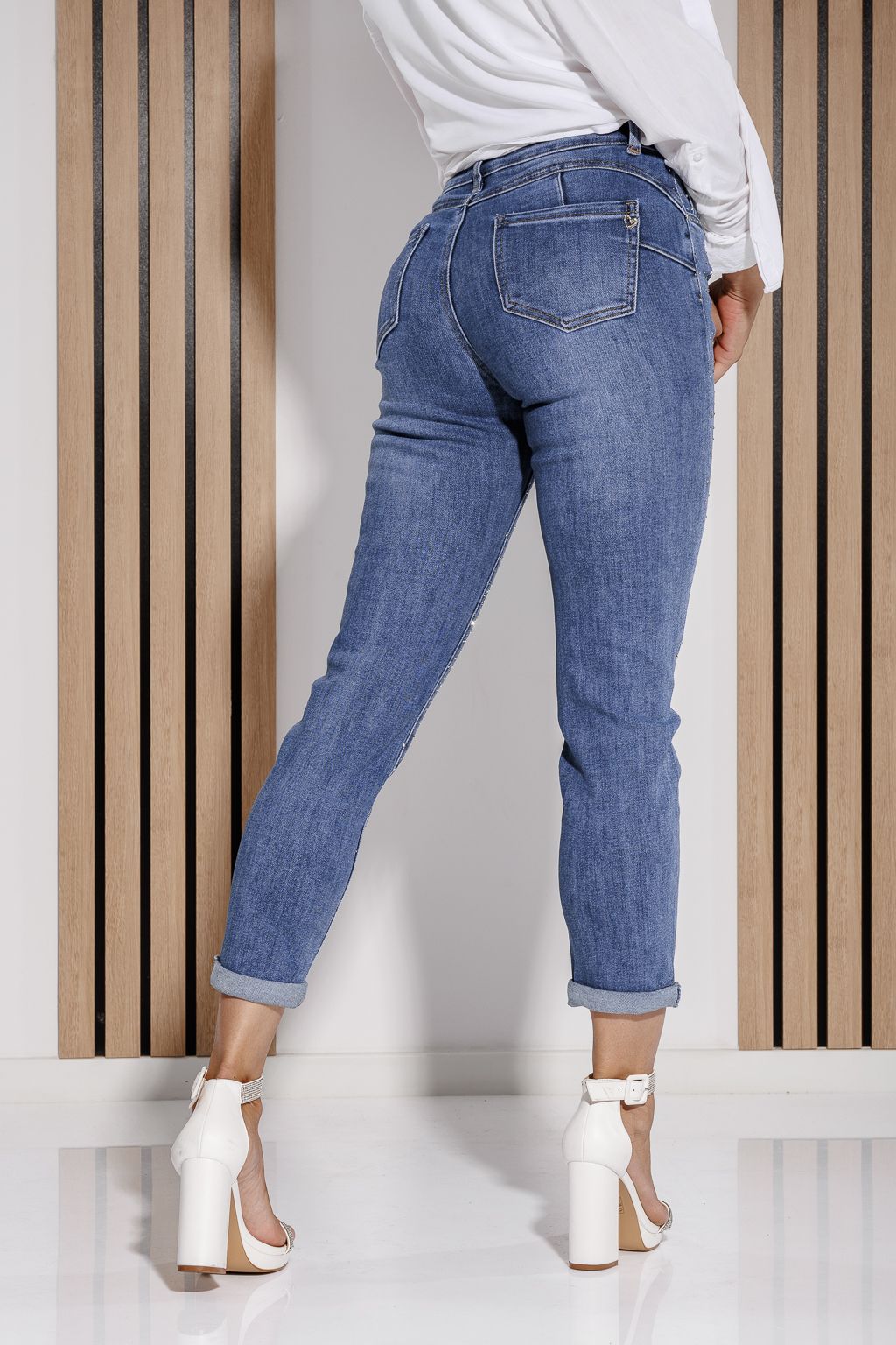 Blugi Skinny cu PushUp Dama Victoria Albastri #A1184