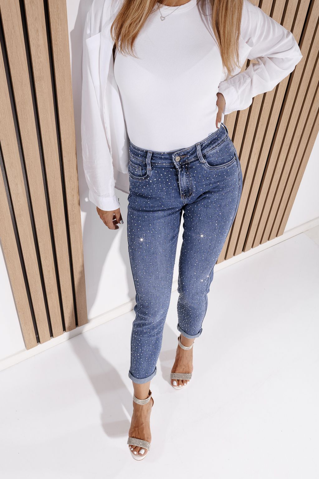 Blugi Skinny cu PushUp Dama Victoria Albastri #A1184