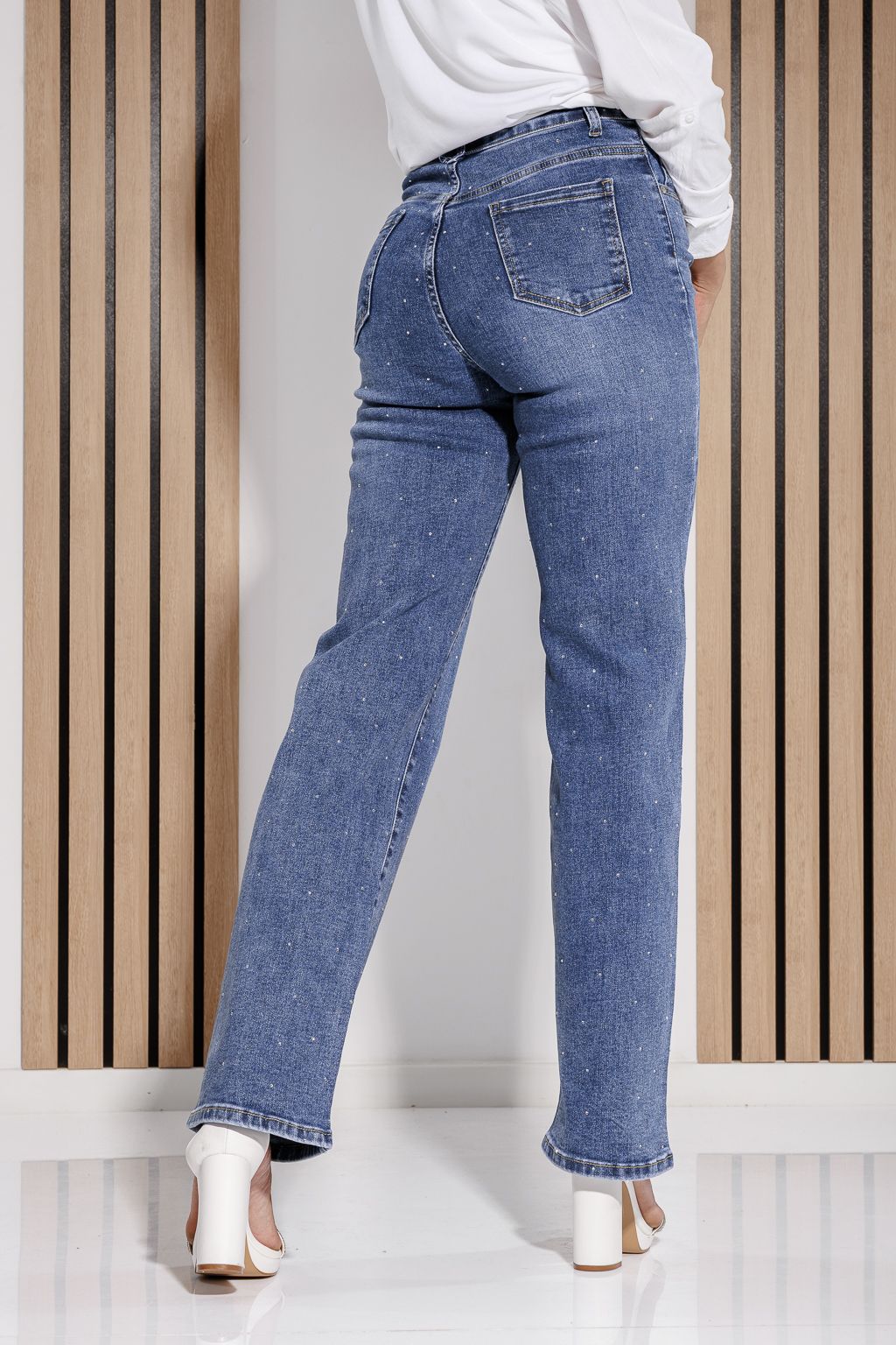 Blugi Wide Leg  Dama Freya Albastri #A1181