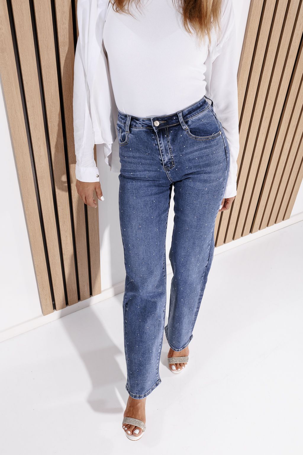 Blugi Wide Leg  Dama Freya Albastri #A1181